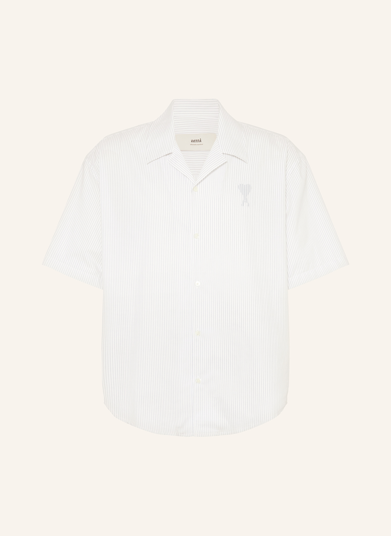 AMI PARIS Resort shirt comfort fit: WHITE / GRAY