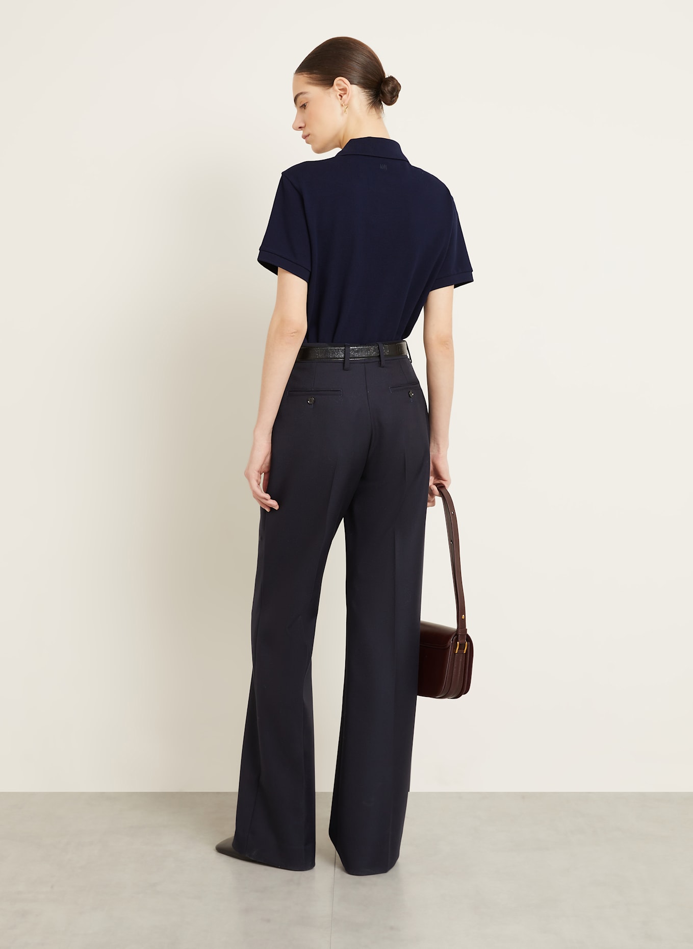 AMI PARIS Piqué polo shirt: DARK BLUE