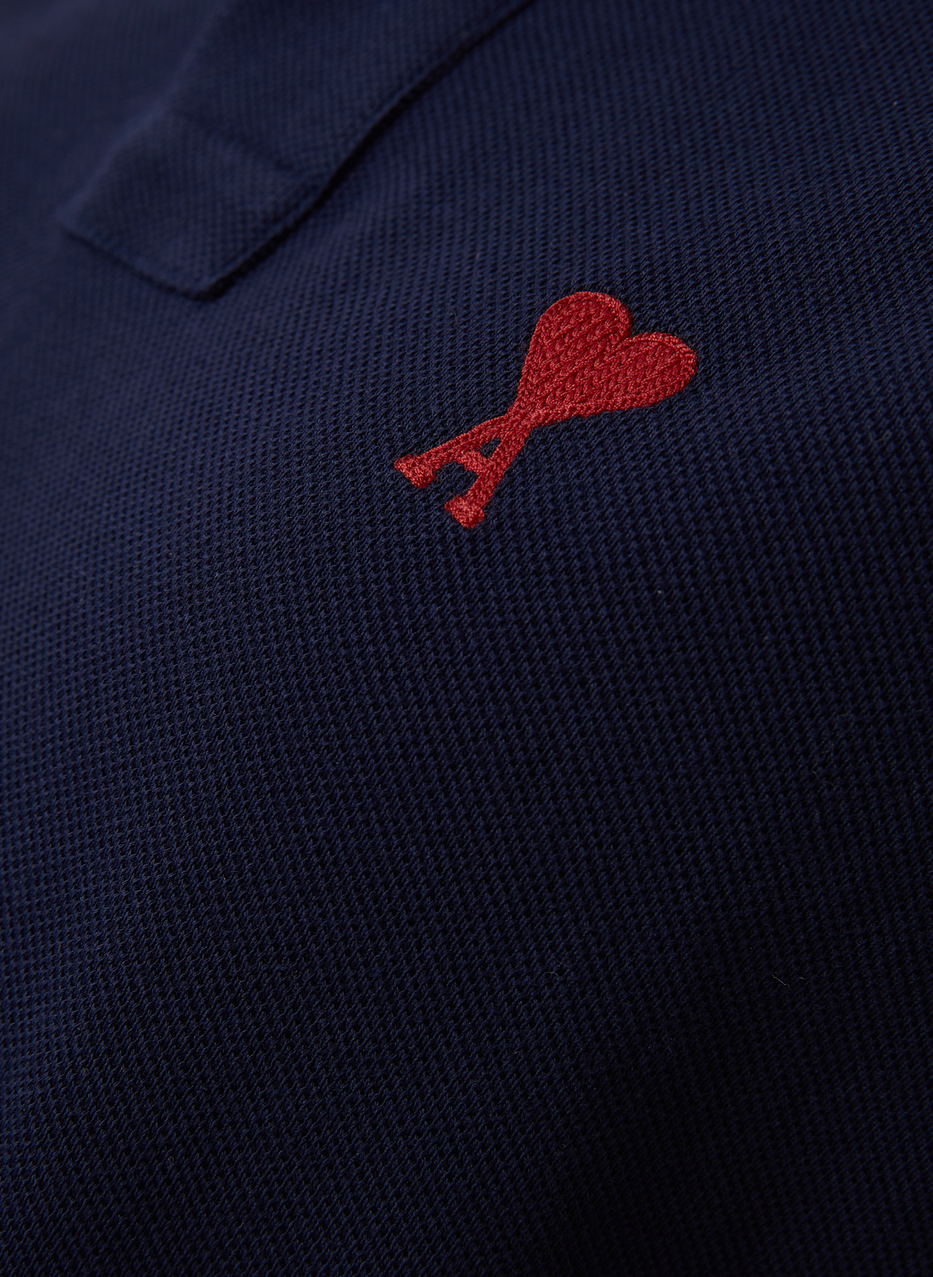 AMI PARIS Piqué polo shirt: DARK BLUE