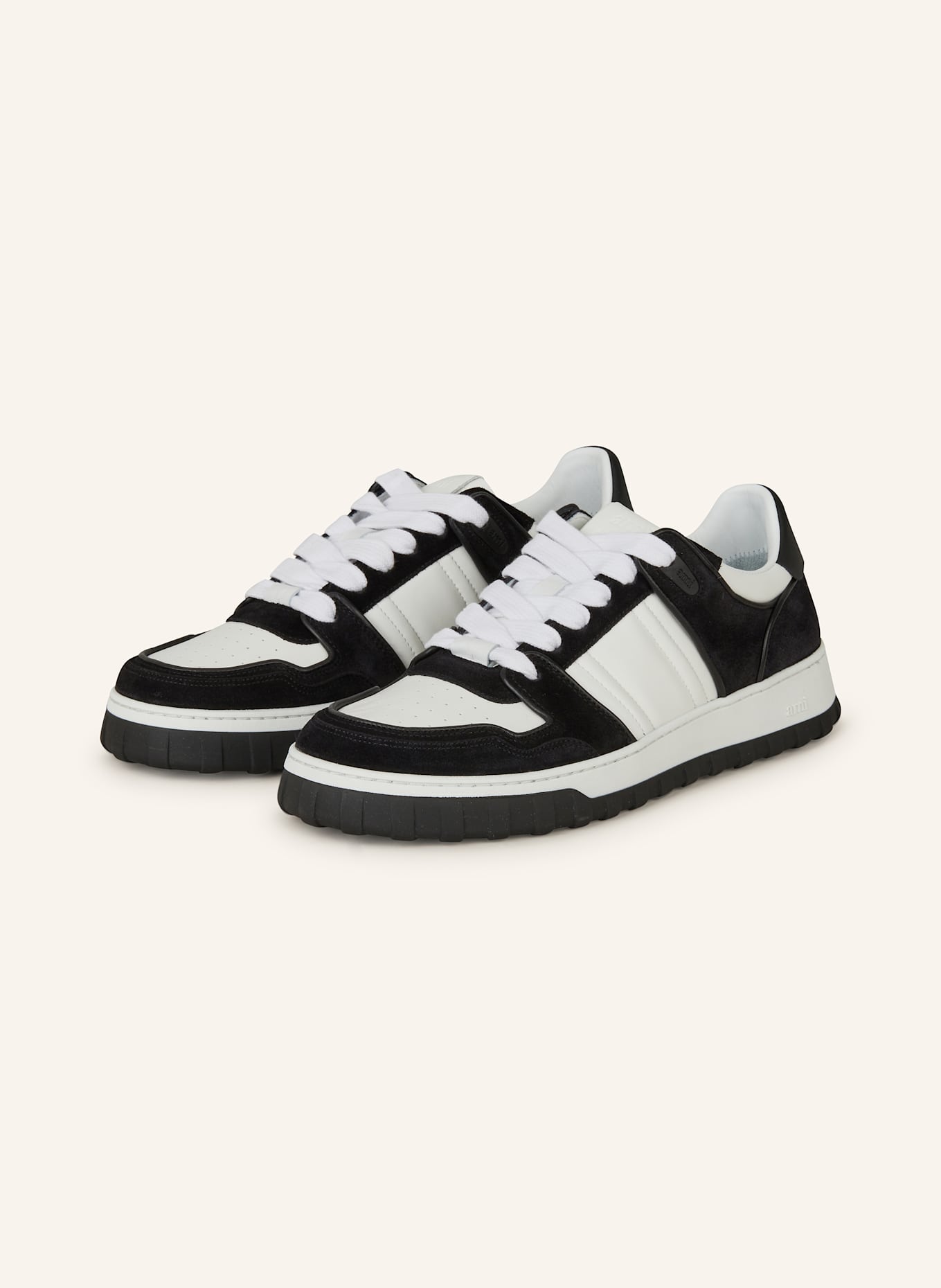 AMI PARIS Sneaker: WEISS/ SCHWARZ