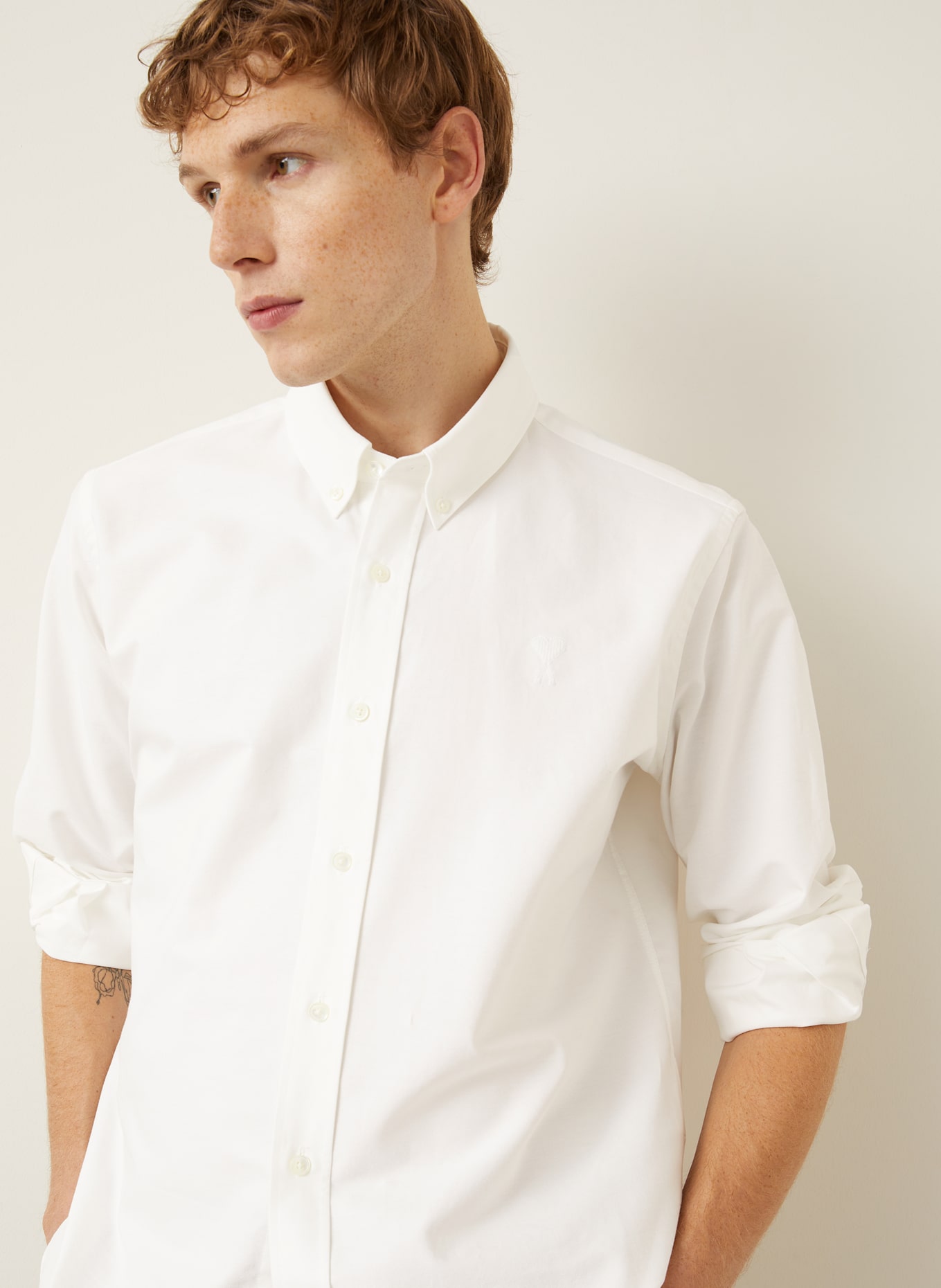 AMI PARIS Oxford shirt extra slim fit: WHITE