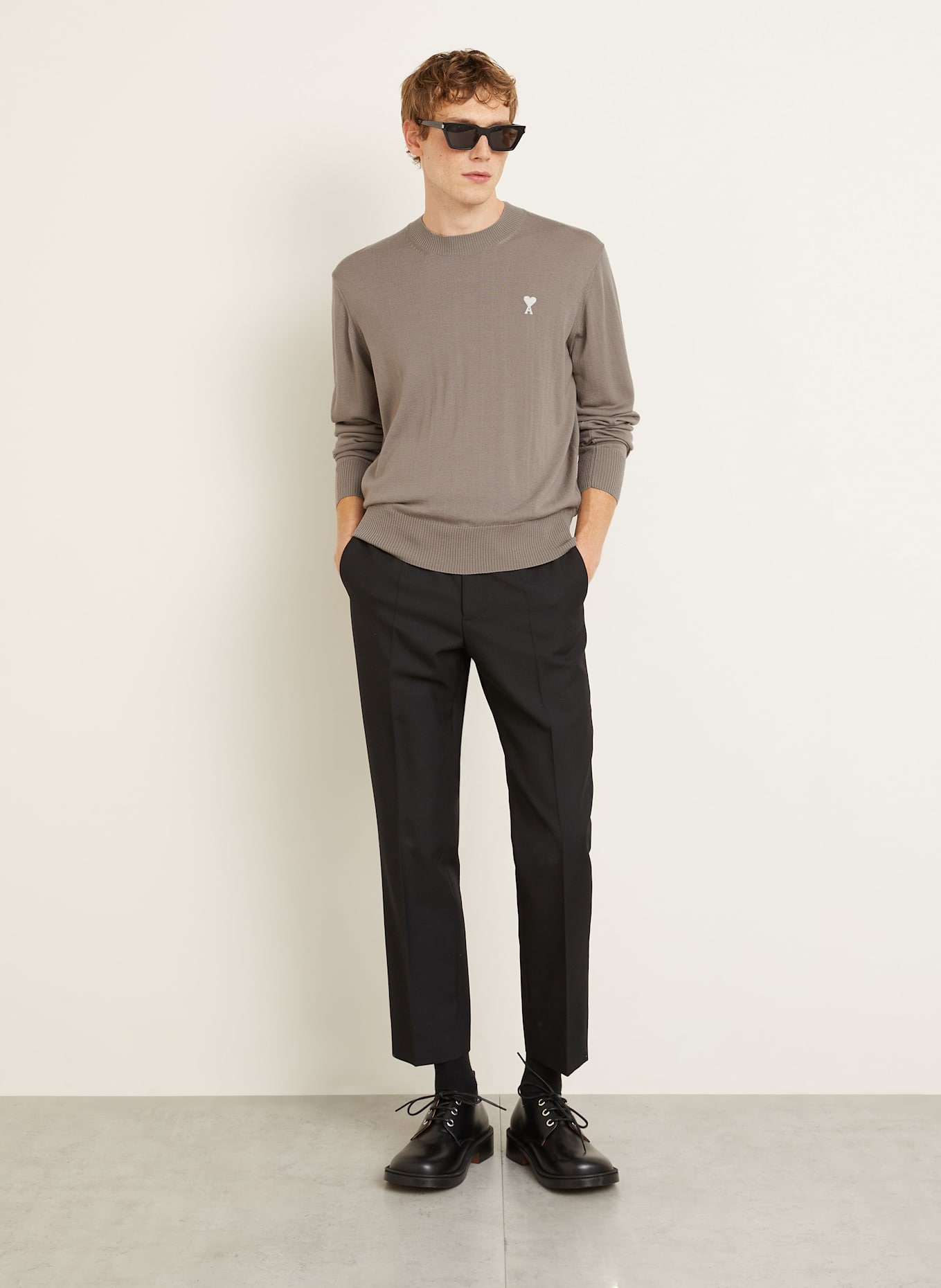 AMI PARIS Pullover aus Merinowolle, Farbe: BEIGE (Bild 2)