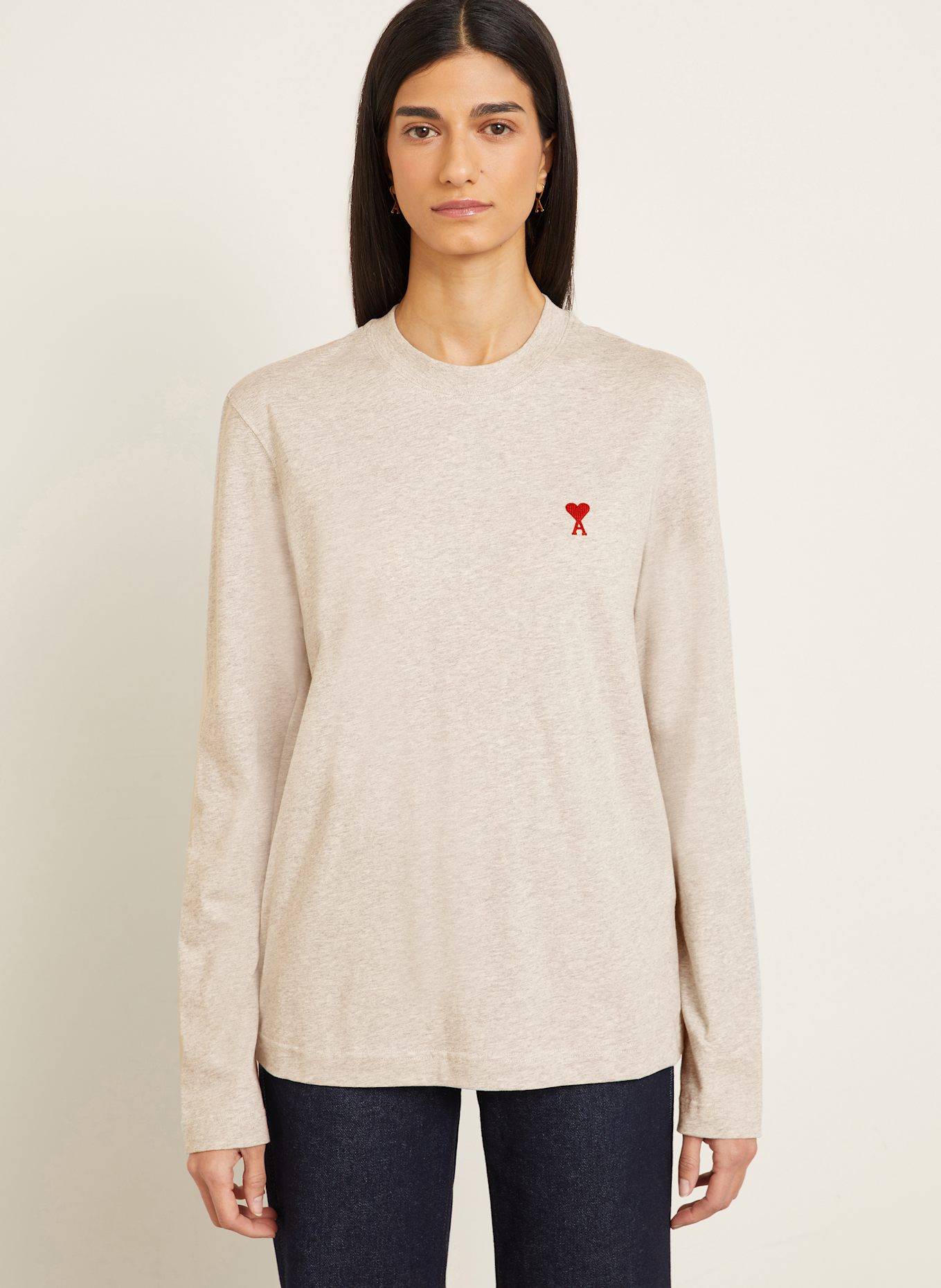 AMI PARIS Long sleeve shirt: LIGHT GRAY