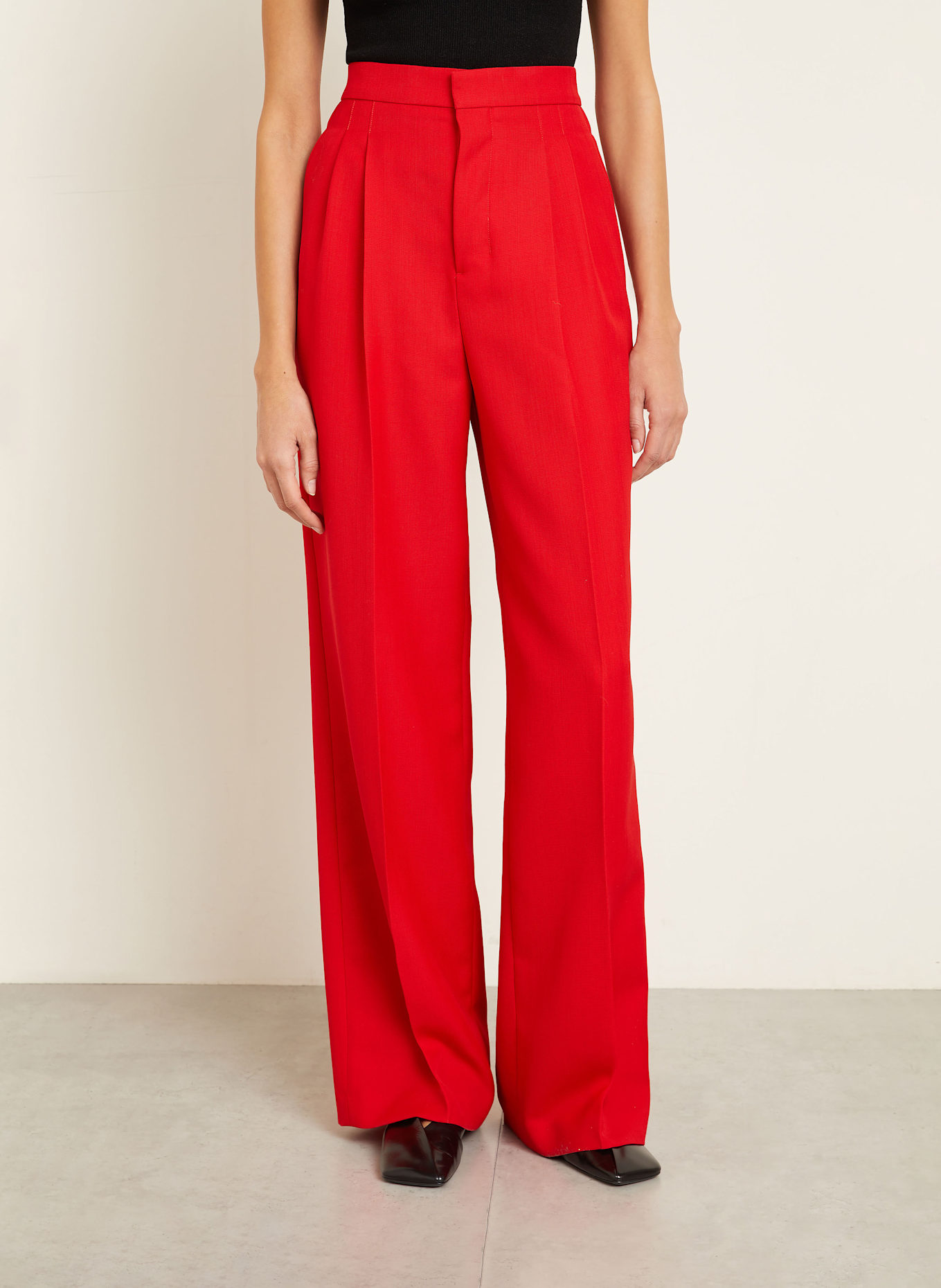パンツ Ami Wide Leg Trousers With Adjustable Strap AMI PARIS Wide leg trousers in red