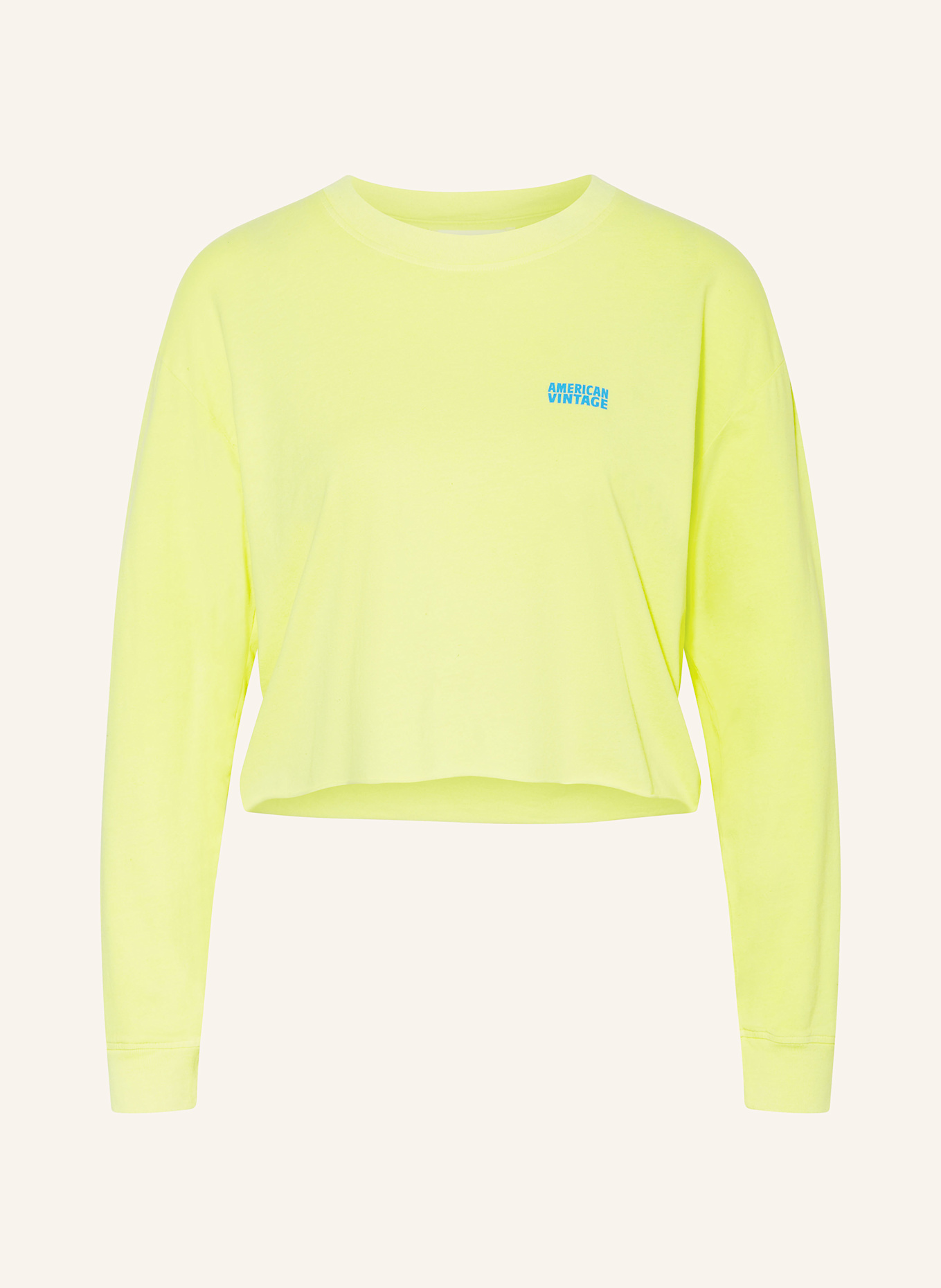 American Vintage Cropped-Longsleeve PYMAZ: NEONGELB