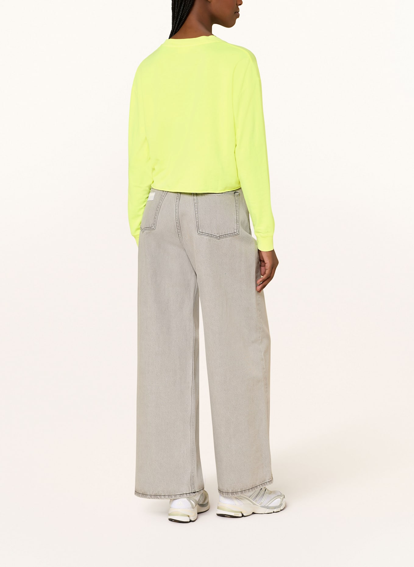 American Vintage Cropped-Longsleeve PYMAZ: NEONGELB