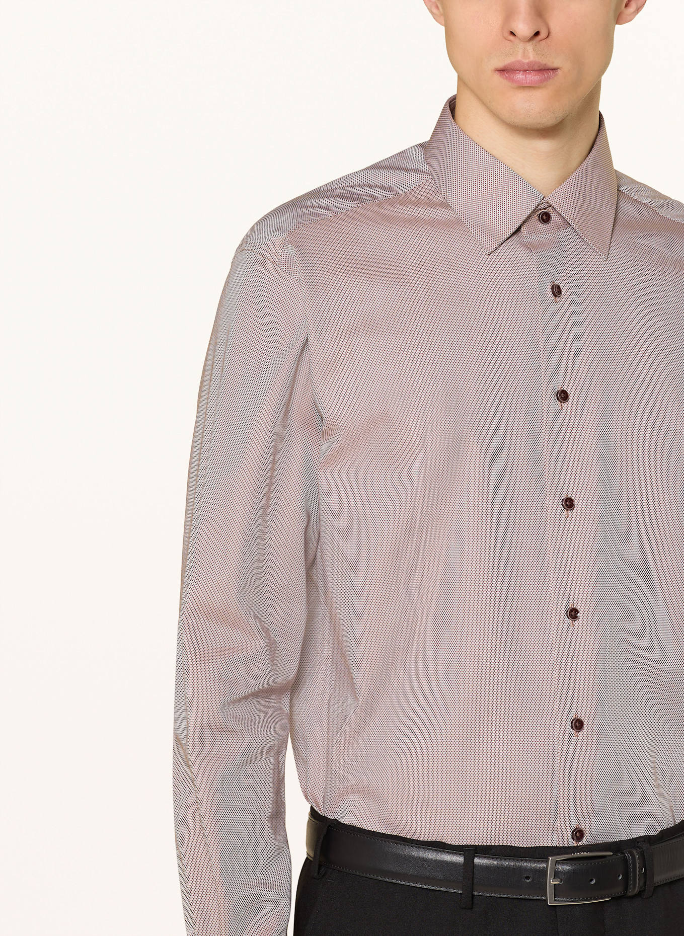 ETERNA Shirt modern fit: BEIGE/ BROWN