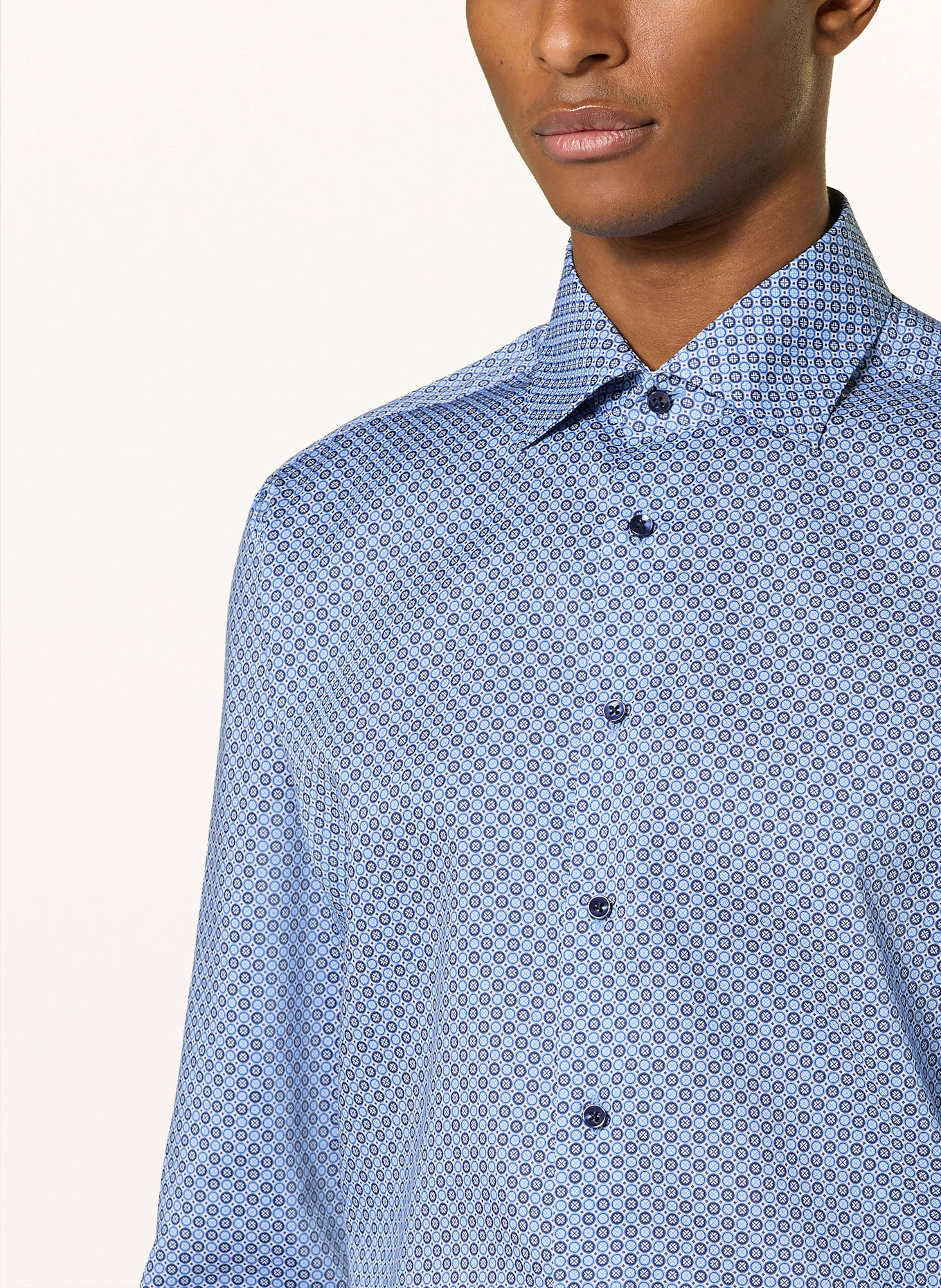 ETERNA Shirt modern fit: LIGHT BLUE/ BLUE