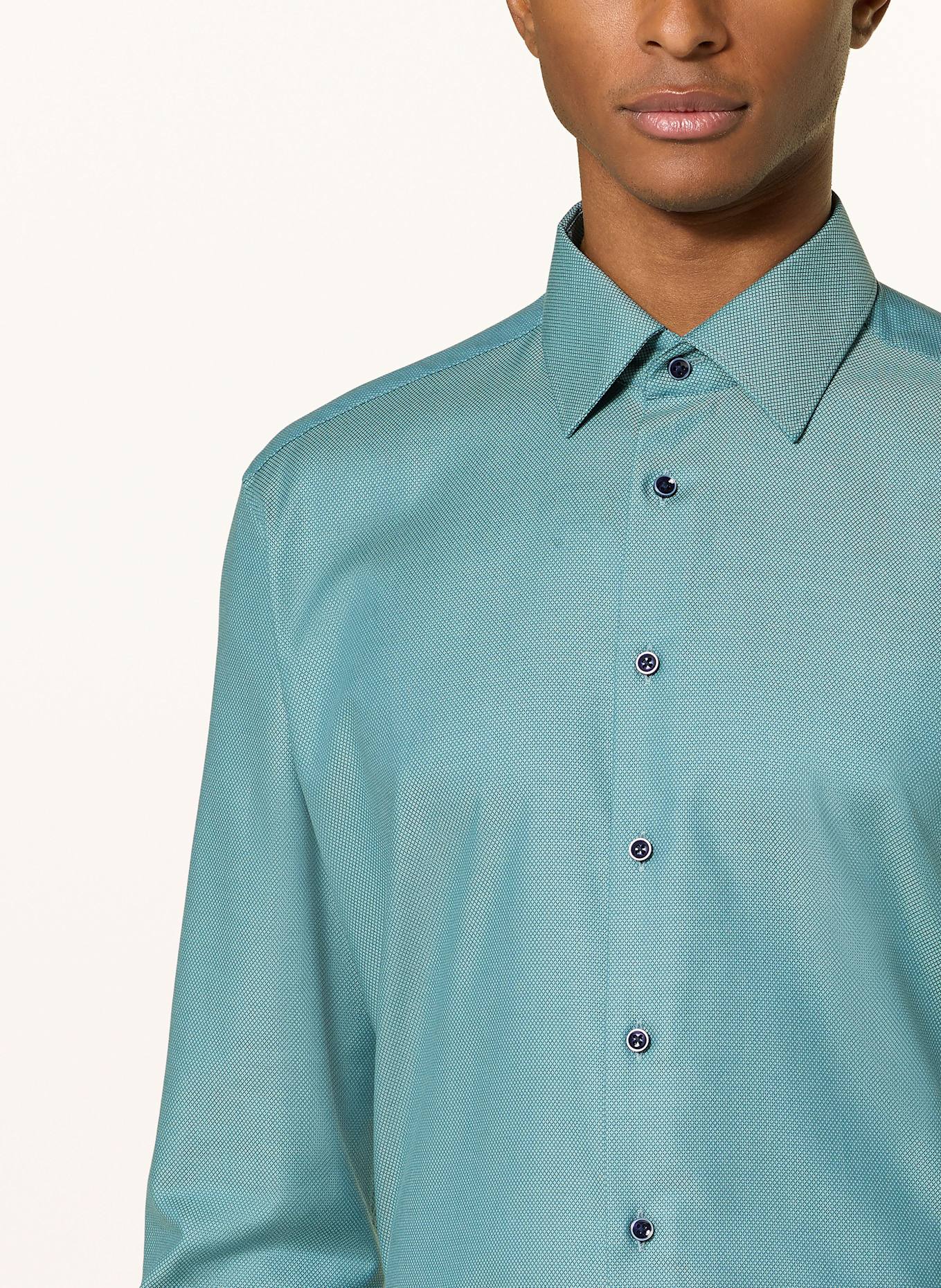ETERNA Shirt modern fit: DARK GREEN/ TEAL