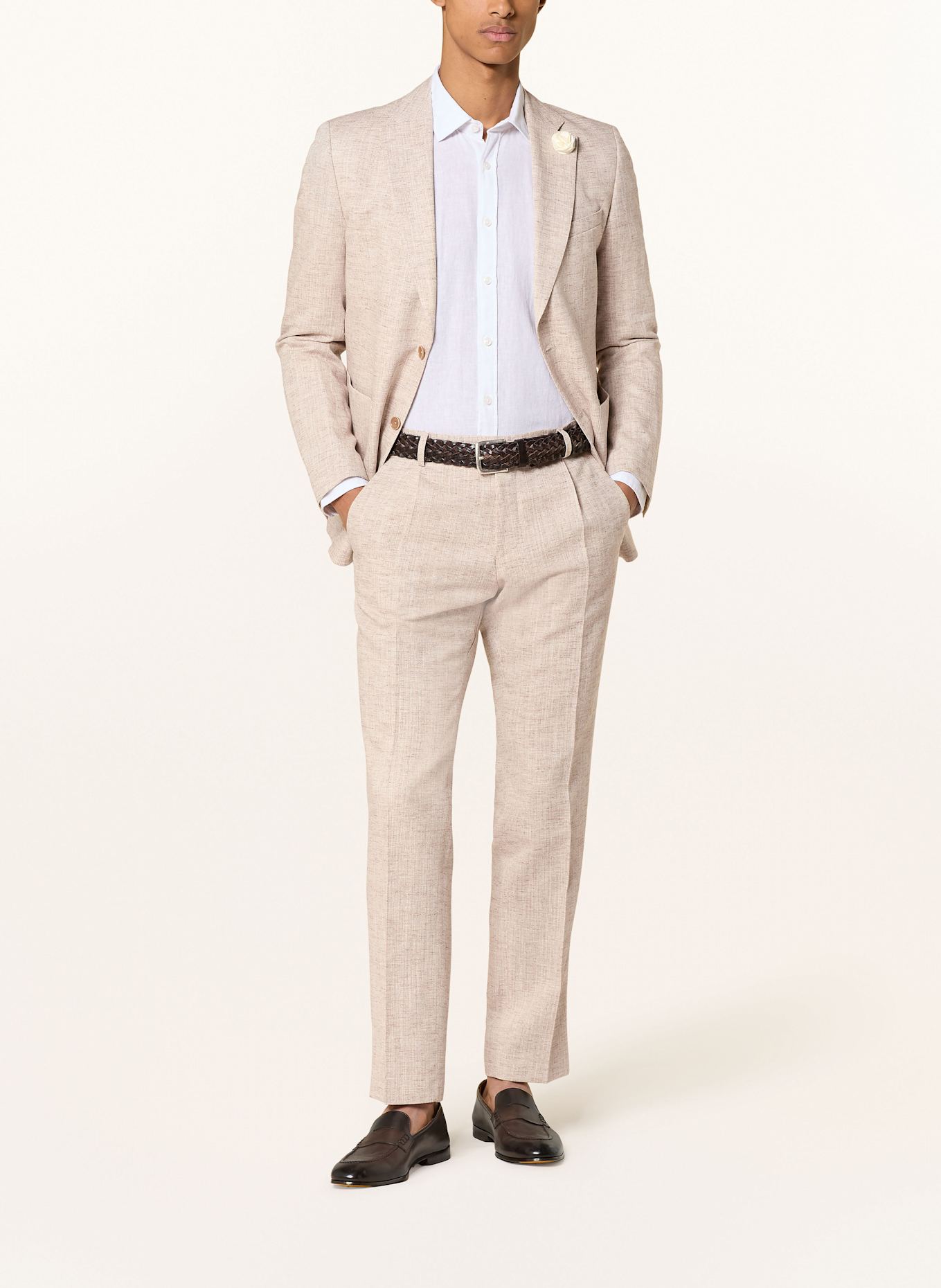 CG - CLUB of GENTS Anzughose CG PETER Slim Fit mit Leinen: 22 BEIGE