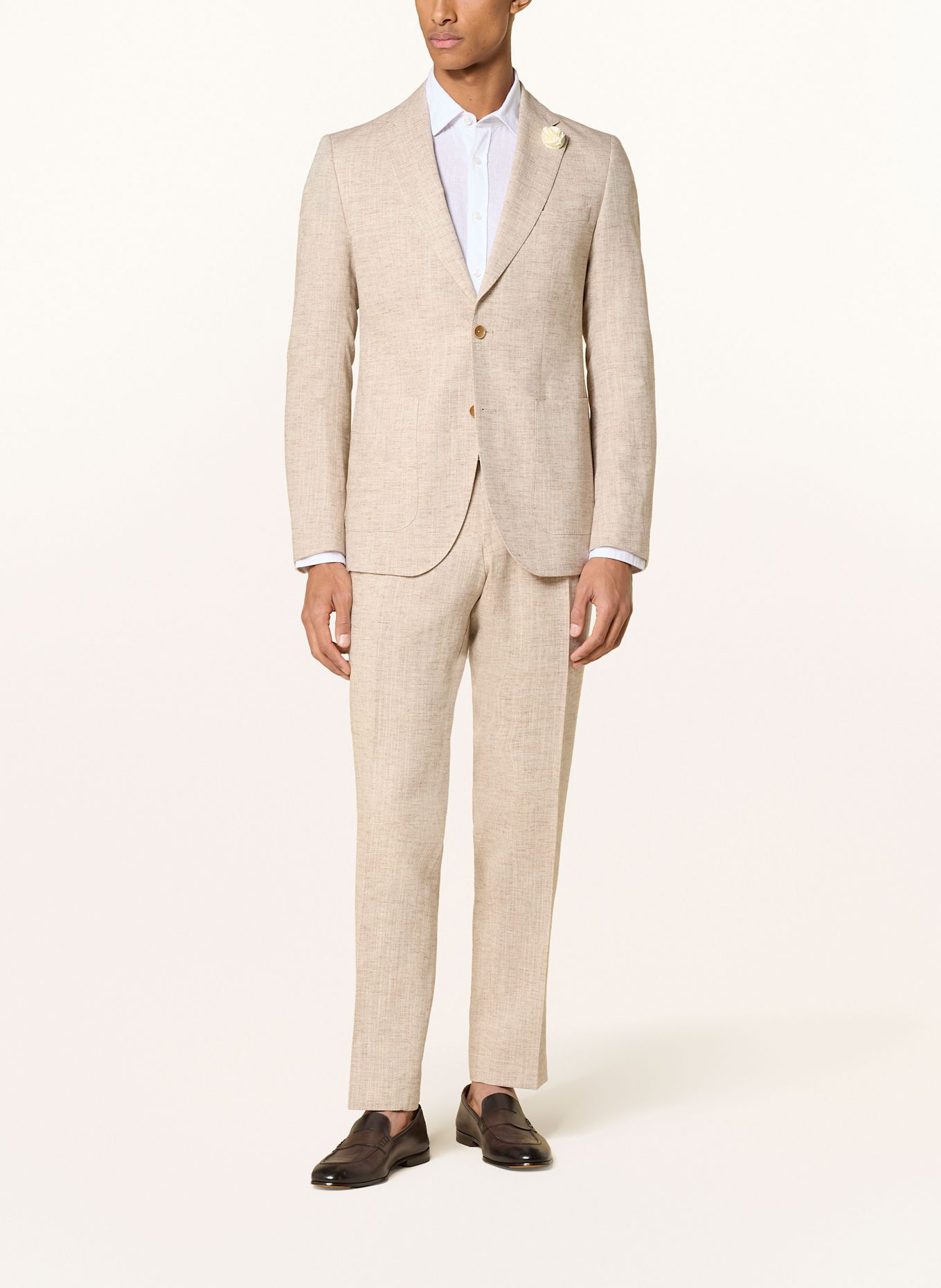 CG - CLUB of GENTS PETERSON slim fit suit jacket with linen: BEIGE