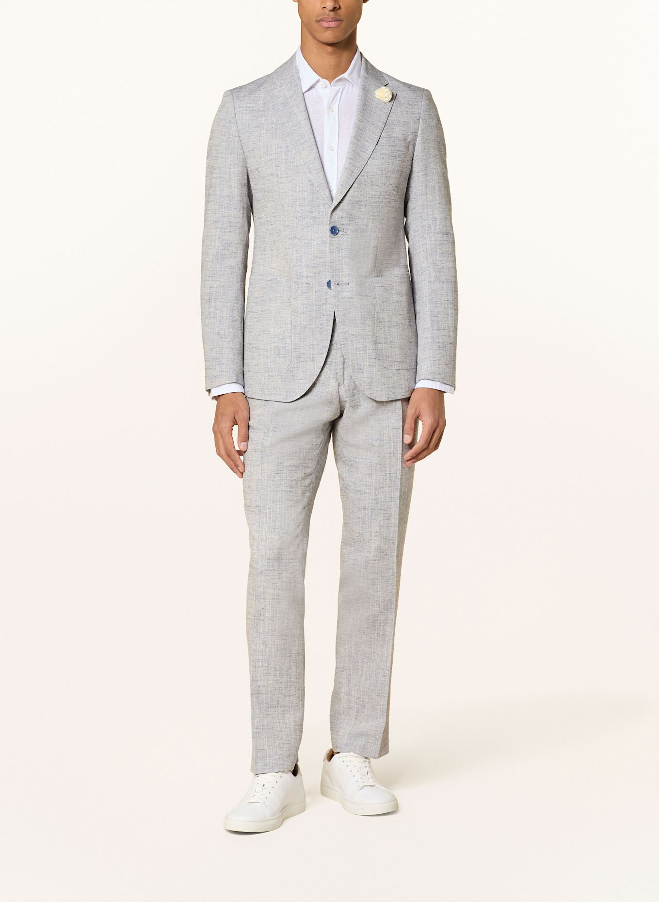 CG - CLUB of GENTS Anzugsakko PETERSON Slim Fit mit Leinen: HELLBLAU