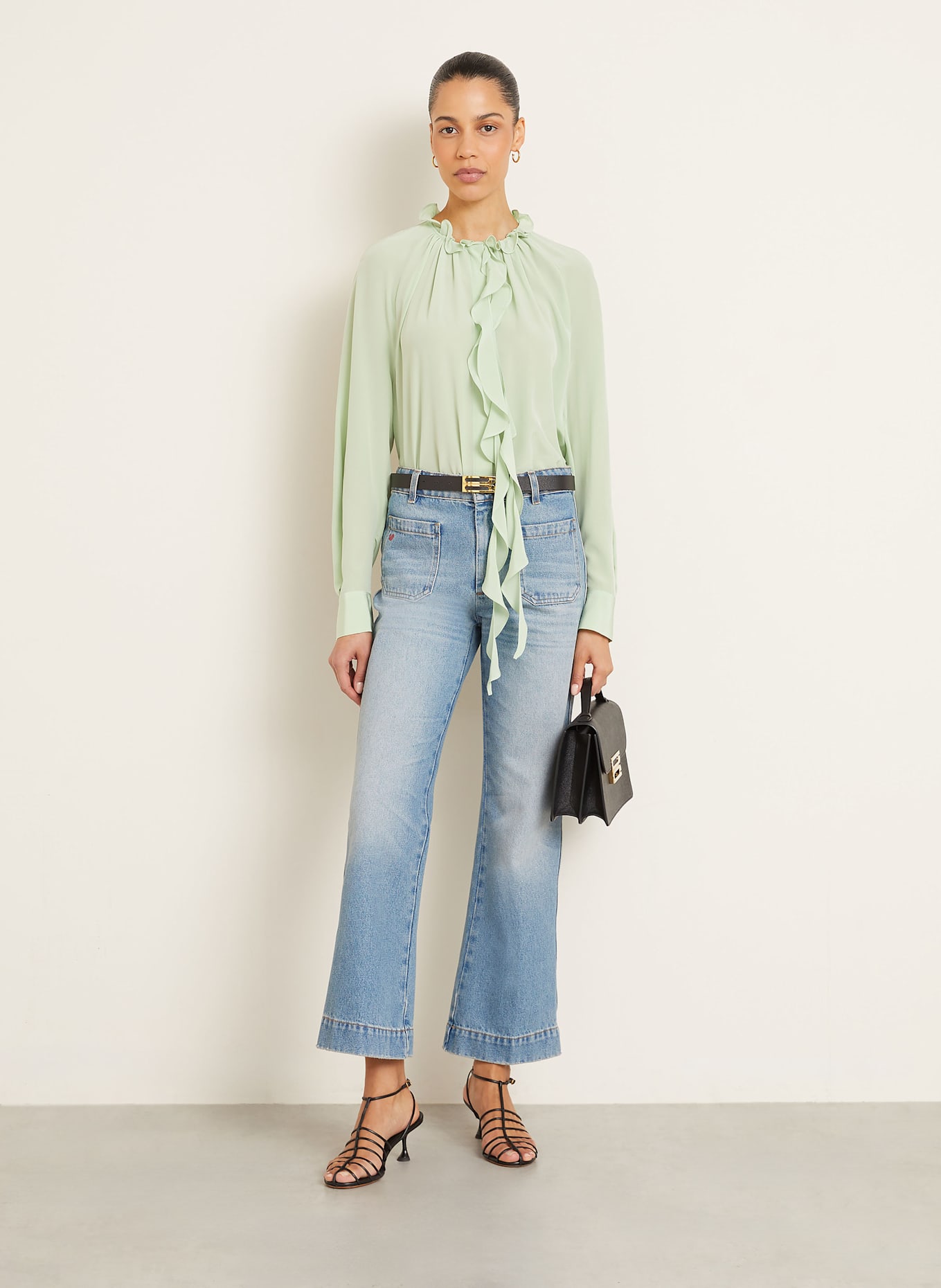 VICTORIA BECKHAM Flared jeans ALINA: 9204 PALE BLUE WASH