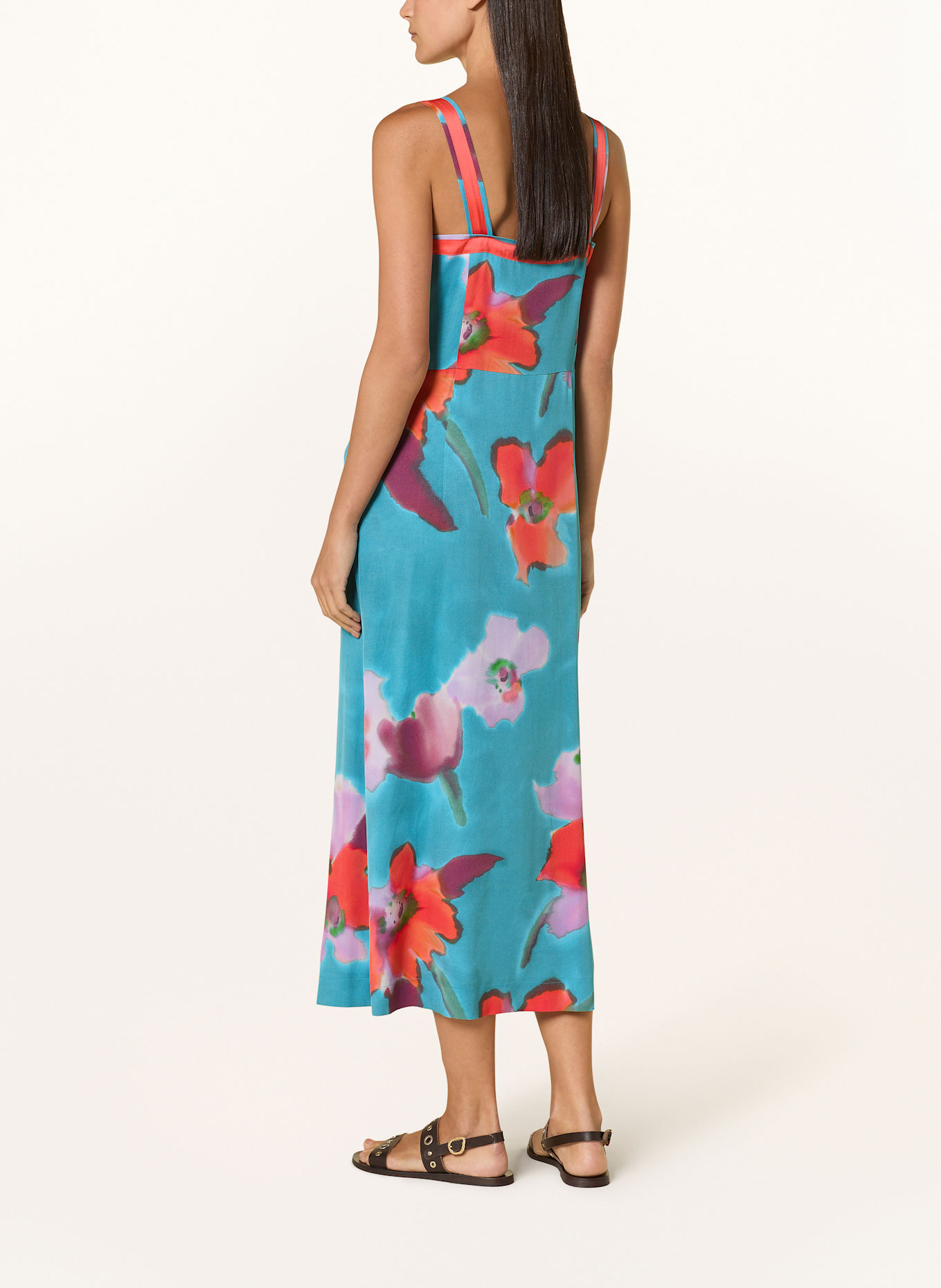 LUISA CERANO Kleid: BLAU/ ROT/ GRÜN