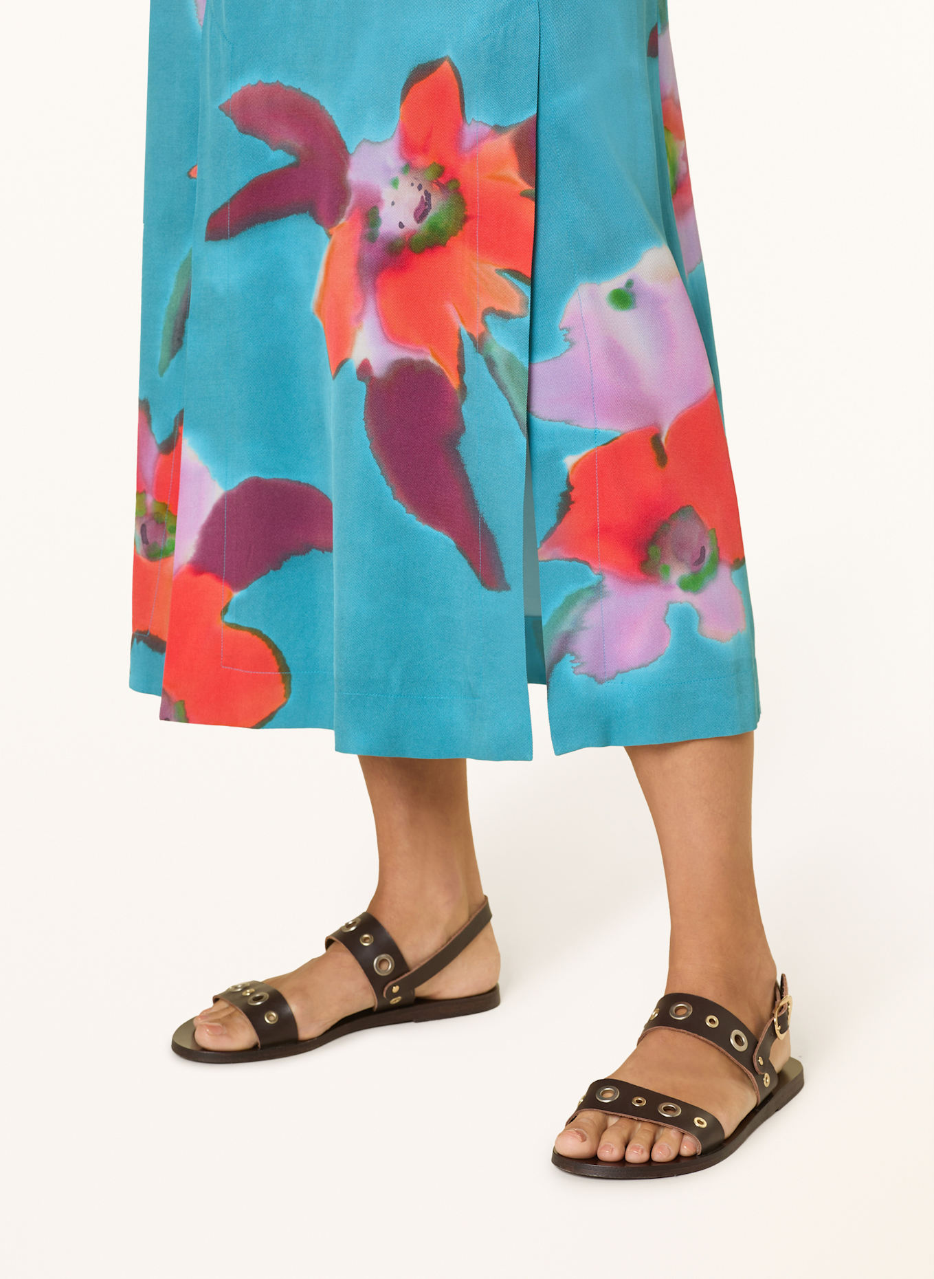 LUISA CERANO Kleid: BLAU/ ROT/ GRÜN