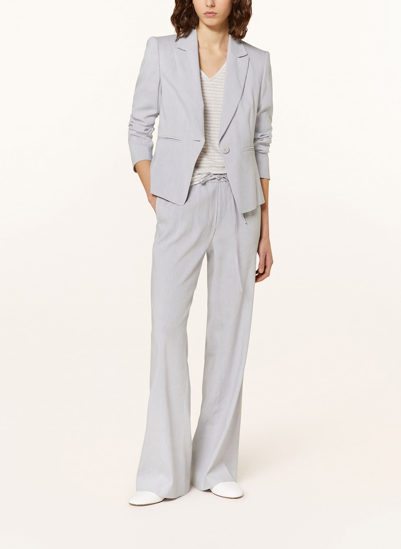 LUISA CERANO Blazer with linen: BLUE GRAY