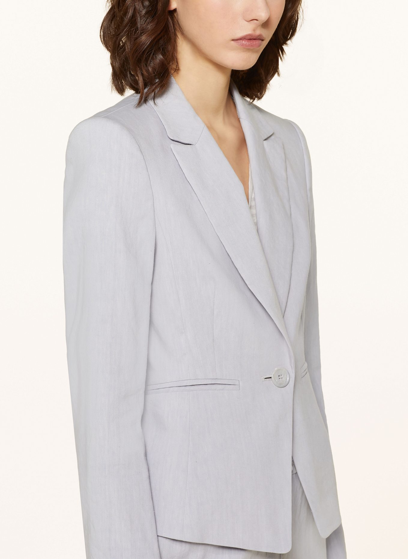 LUISA CERANO Blazer with linen: BLUE GRAY