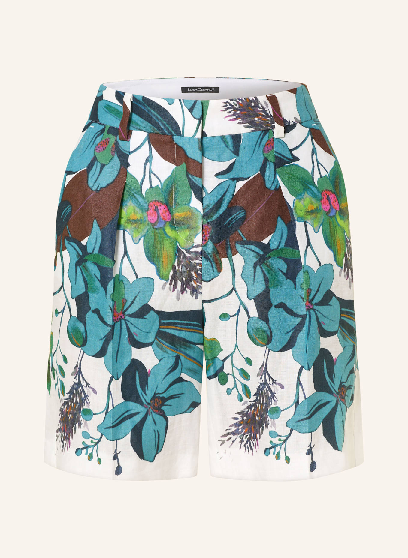 LUISA CERANO Shorts: WEISS / BLAU / FUCHSIA