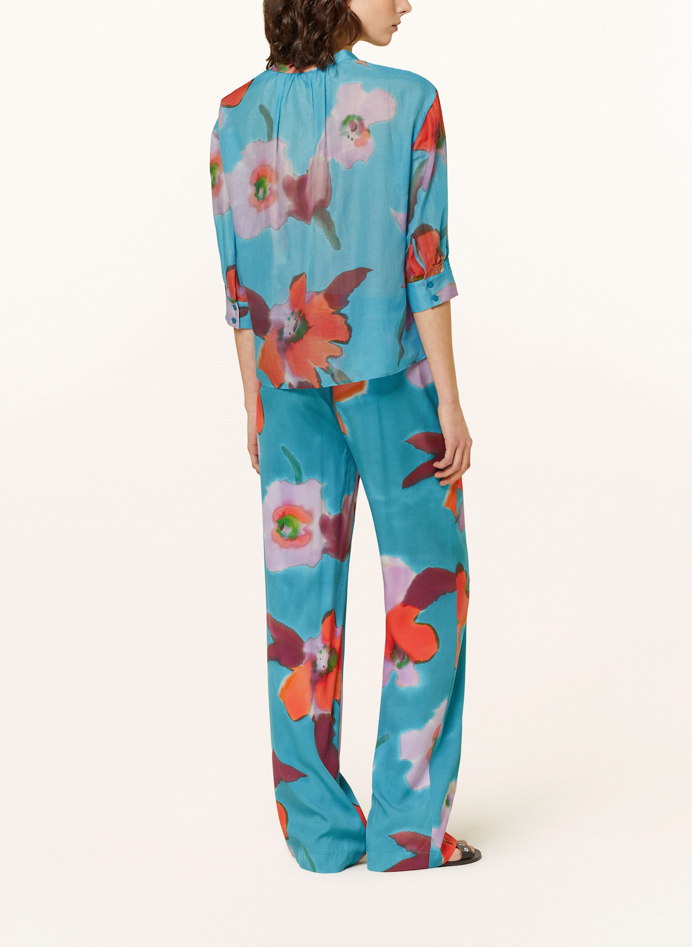 LUISA CERANO Bluzka z rękawem 3/4: TURKUSOWY / JASNOFIOLETOWY / POMARAŃCZOWY