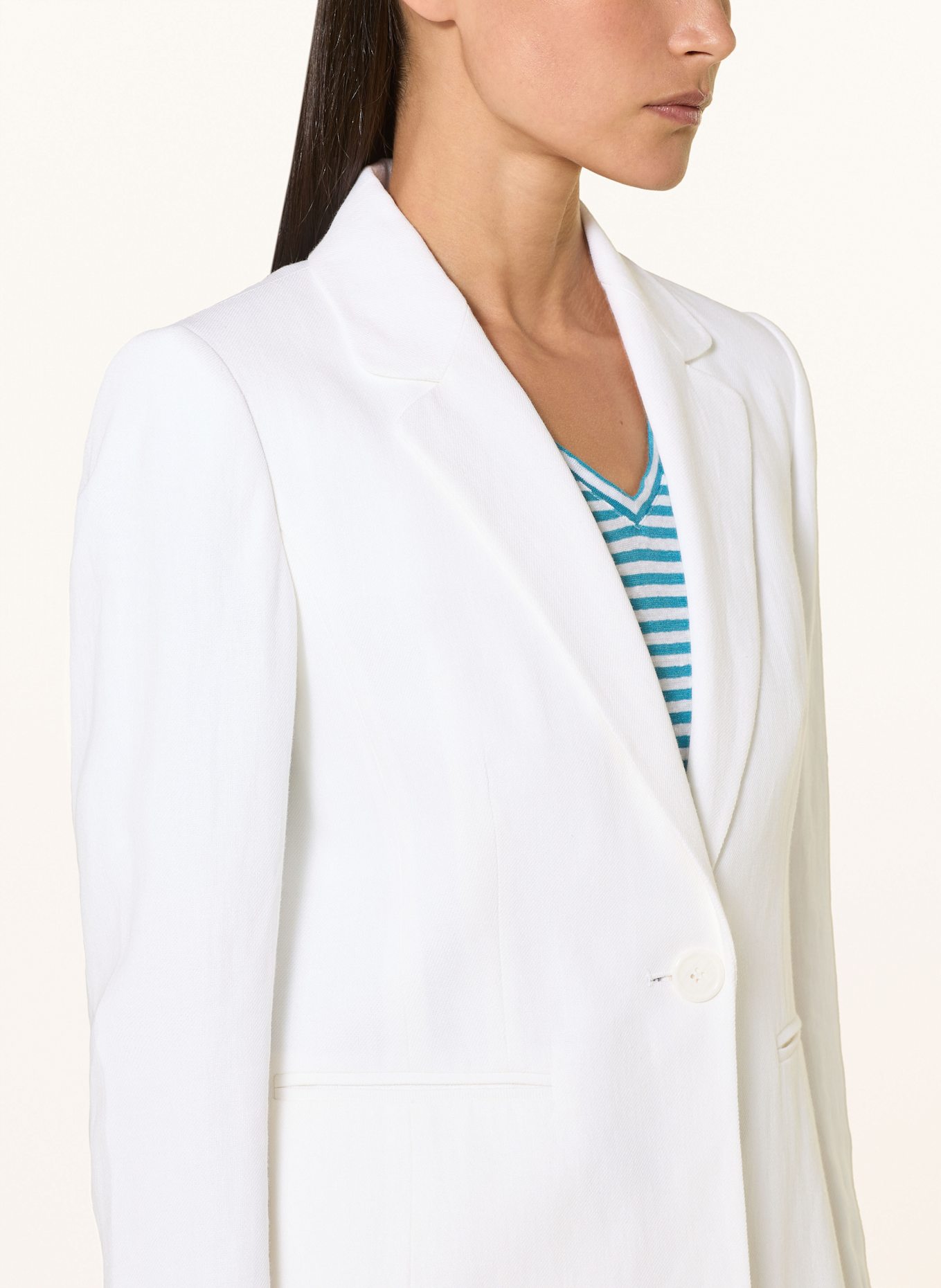 LUISA CERANO Blazer mit Leinen: WEISS