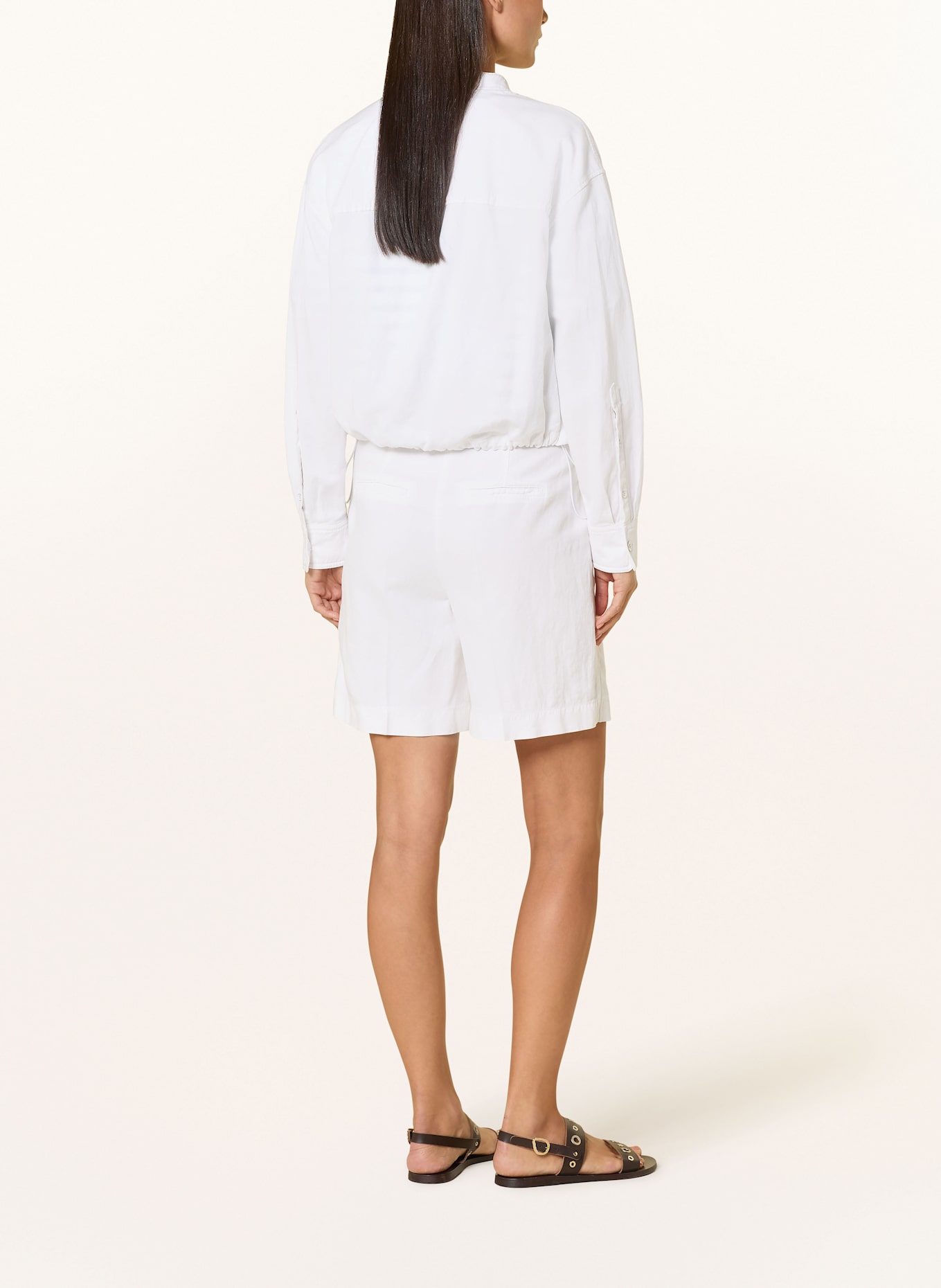 LUISA CERANO Bomber jacket with linen: WHITE
