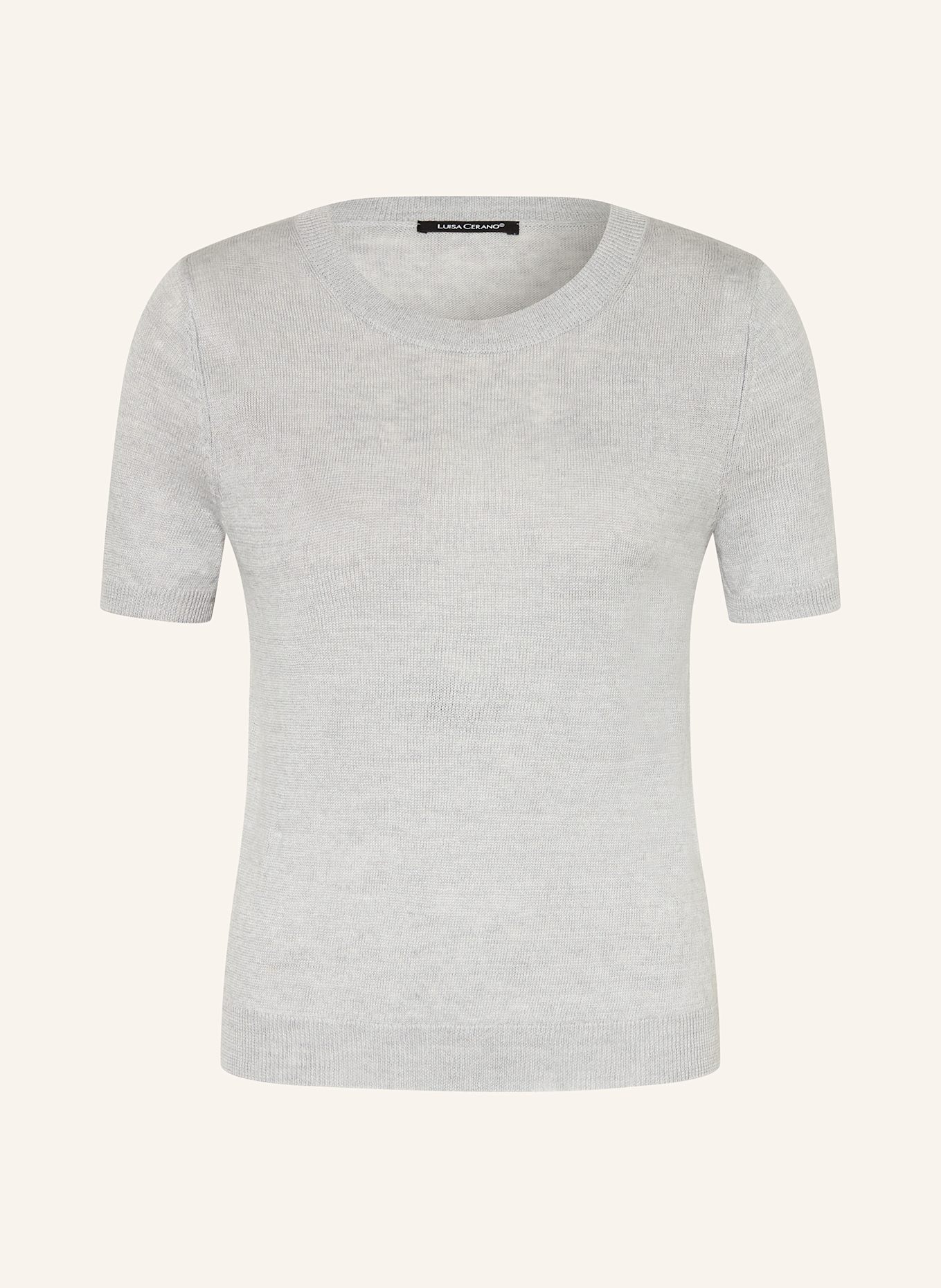 LUISA CERANO Knit shirt in linen: LIGHT GRAY