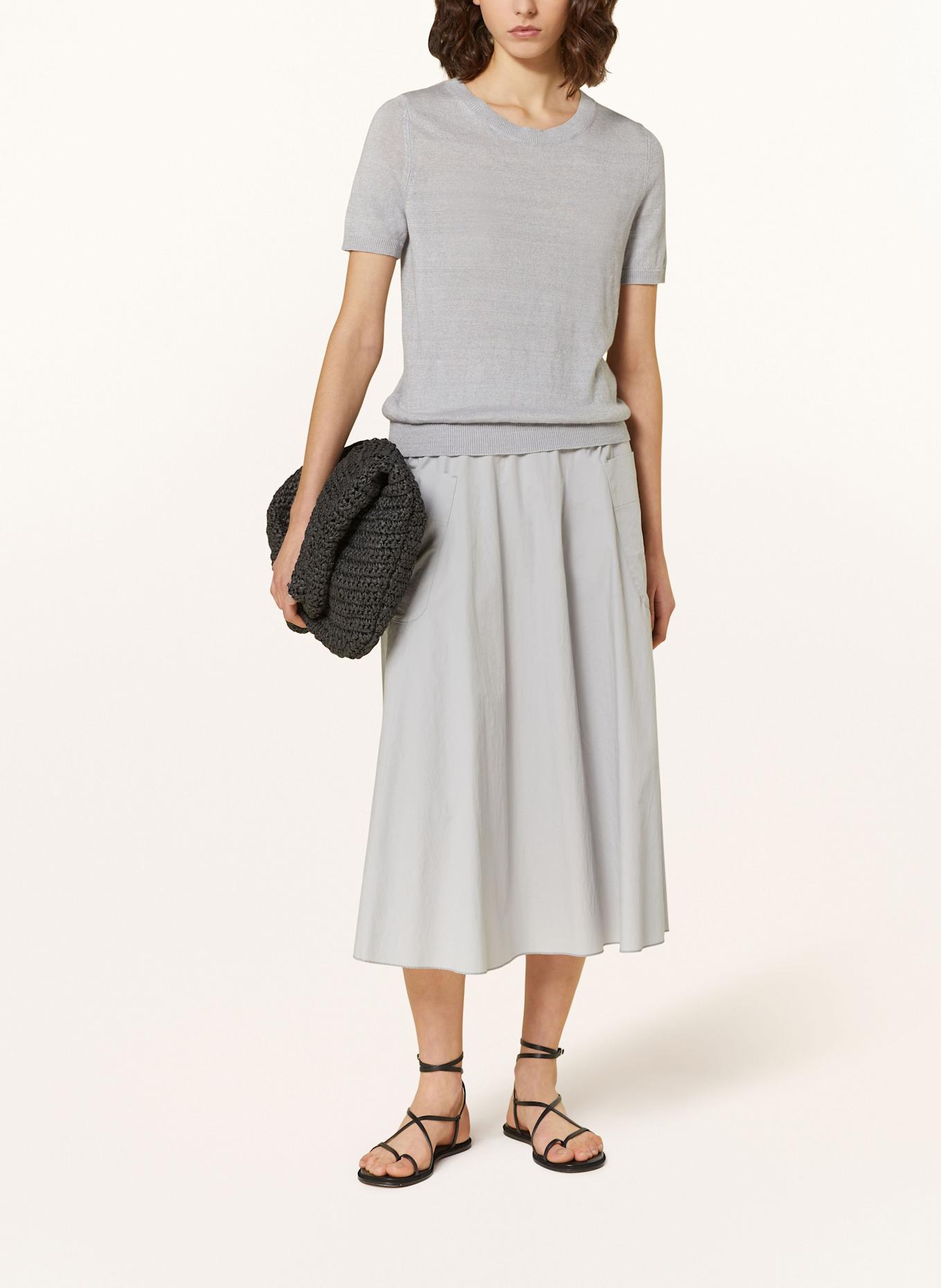LUISA CERANO Knit shirt in linen: LIGHT GRAY
