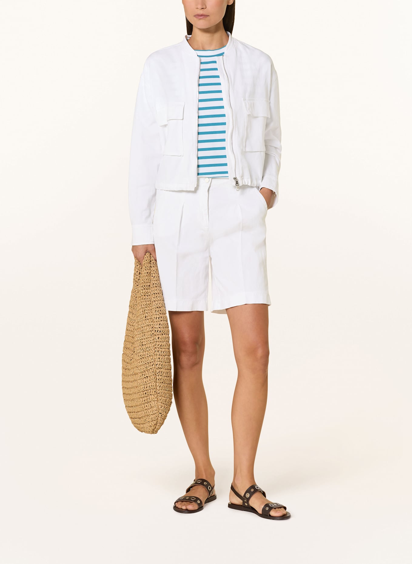 LUISA CERANO Shorts mit Leinen: 100 bleached white