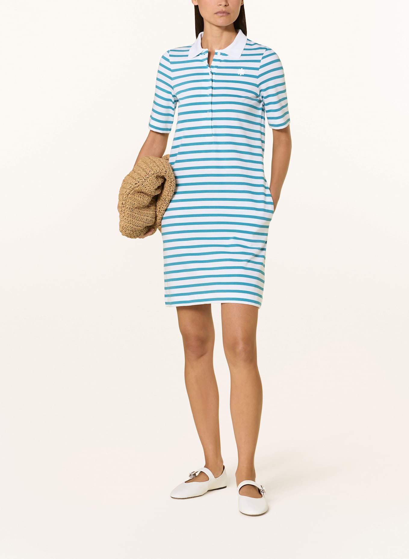 LUISA CERANO Jersey dress: BLUE / WHITE