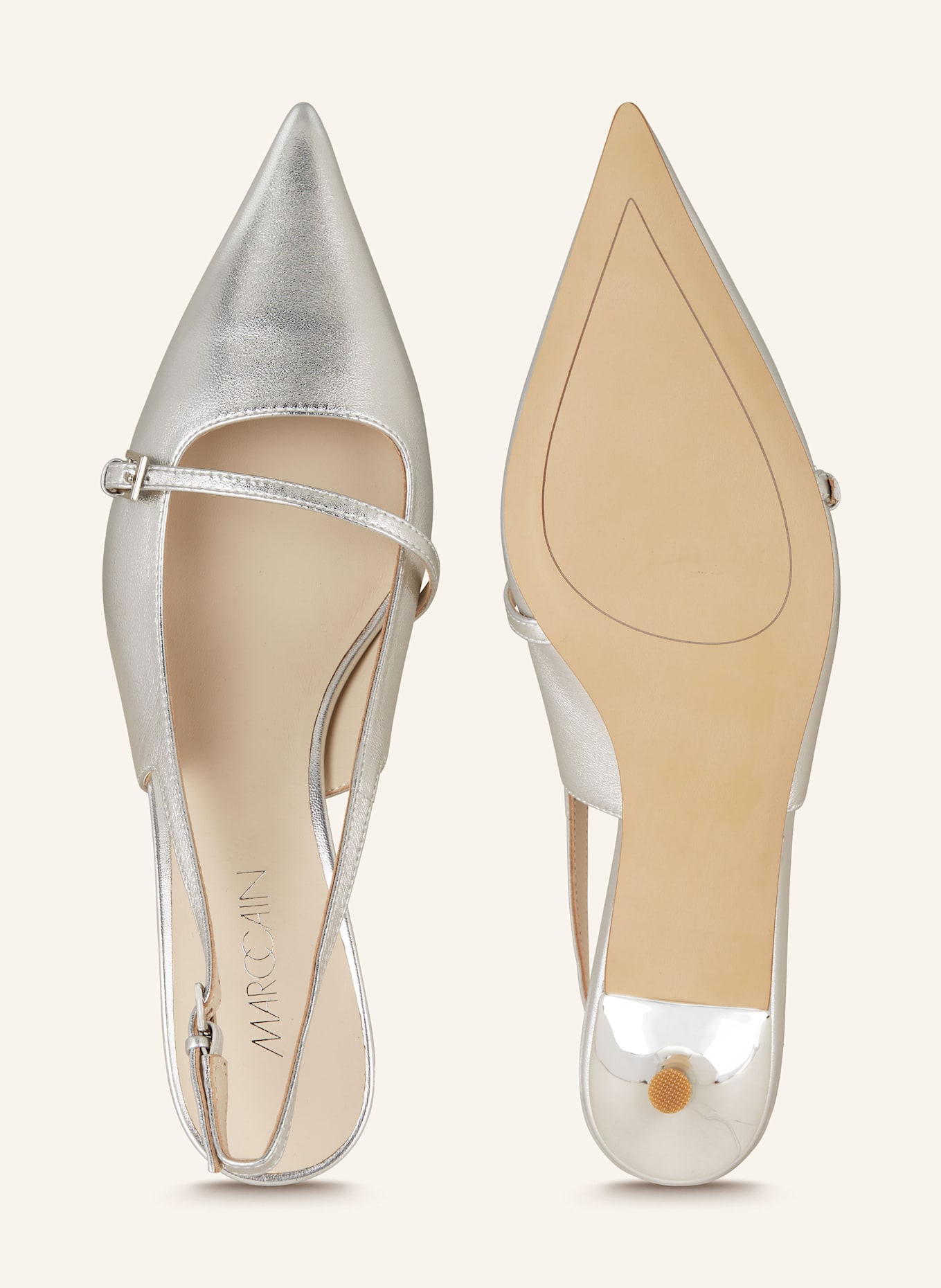 MARC CAIN Mary Jane ballet flats: 800 silver