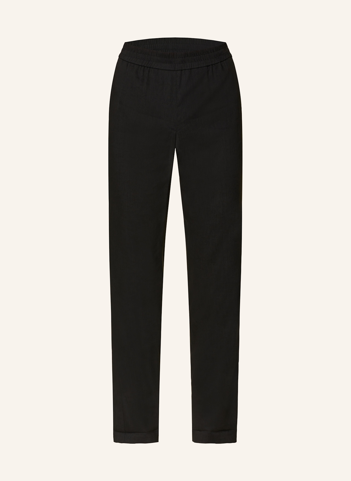 MARC CAIN Hose RHODOS mit Leinen: 900 BLACK