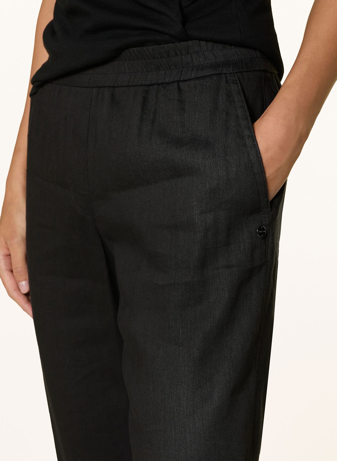 MARC CAIN Hose RHODOS mit Leinen: 900 BLACK