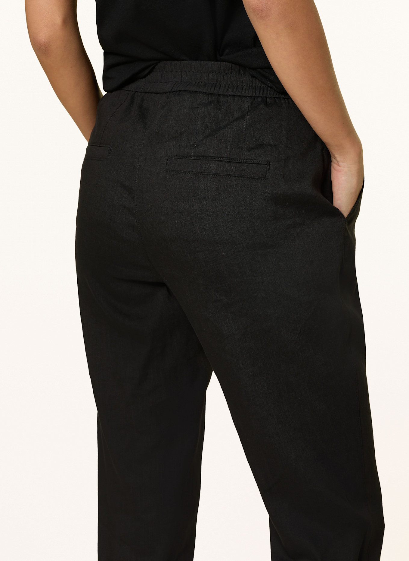 MARC CAIN Hose RHODOS mit Leinen: 900 BLACK