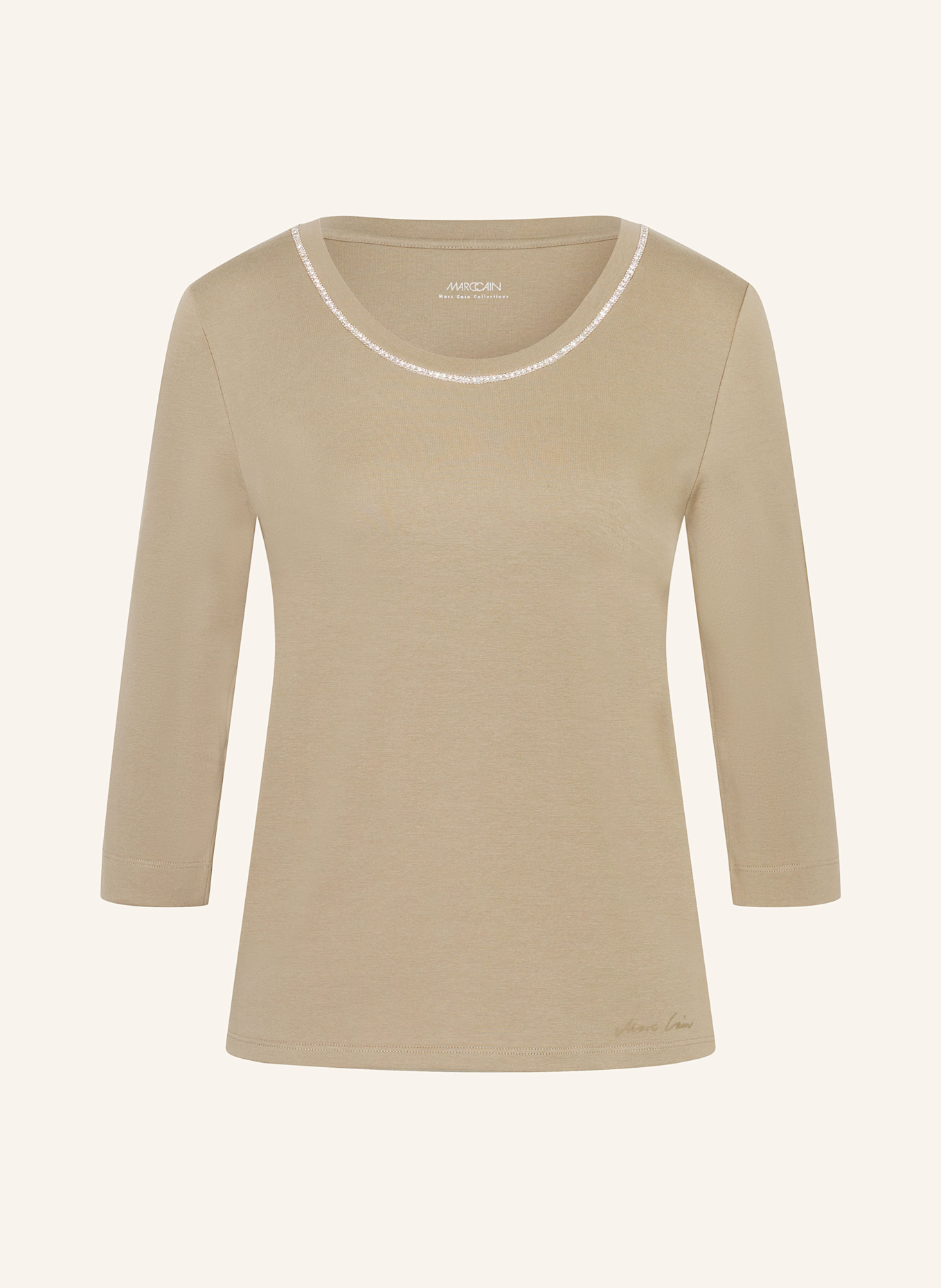 MARC CAIN Jersey shirt with 3/4 sleeves: 581 sage powder