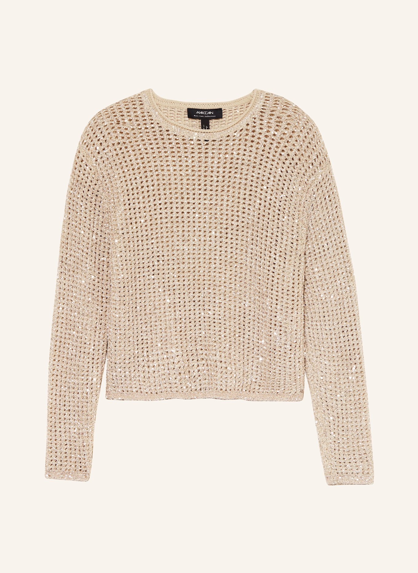 MARC CAIN Sweater with sequins: BEIGE