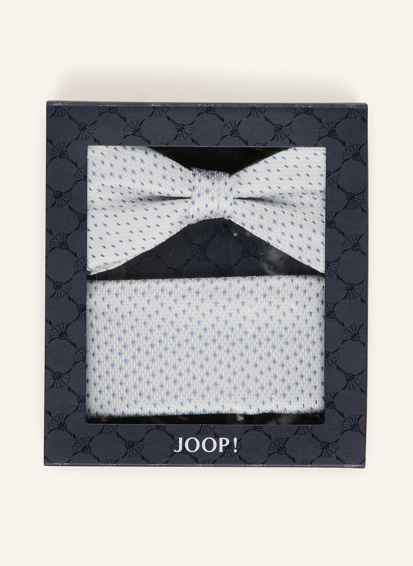 JOOP! Set JTIE: vlinderdas en pochet: LICHTBLAUW / BLAUW