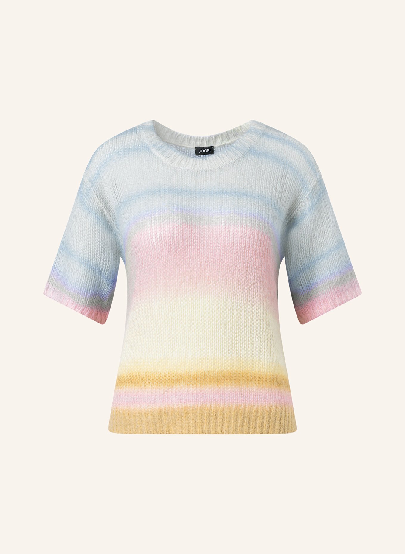 JOOP! Svetr KAMILA s alpakou: HNĚDÁ / ŽLUTÁ / TMAVĚ MODRÁ