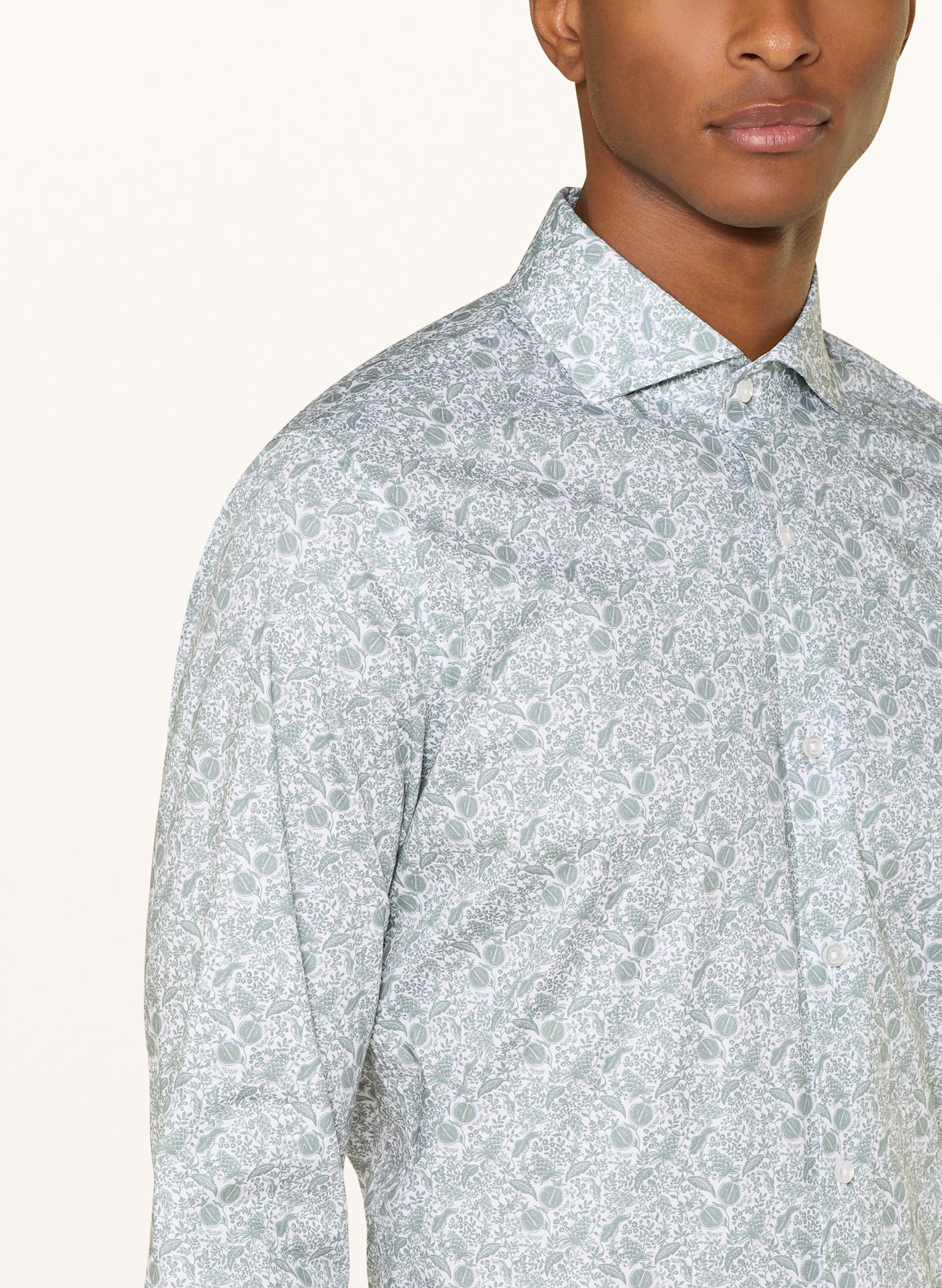 JOOP! Koszula PARES slim fit: JASNOZIELONY / BIAŁY