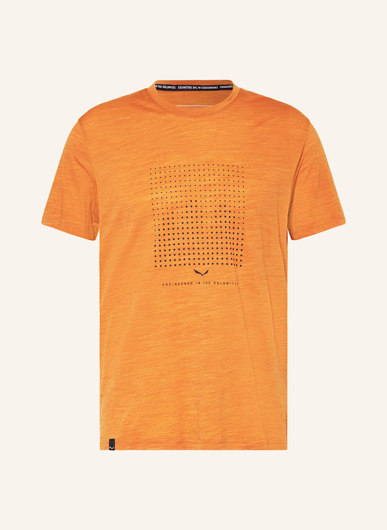 SALEWA T-shirt EAGLE DOTTED z wełny merino: POMARAŃCZOWY