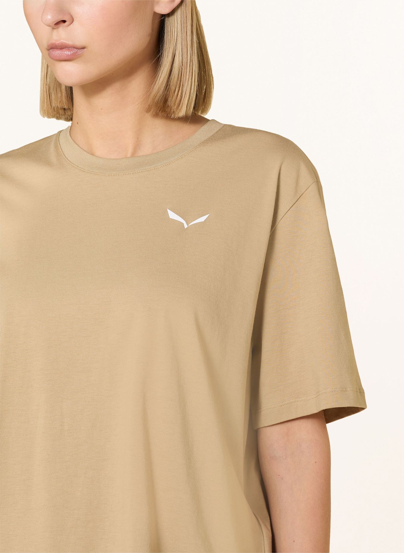SALEWA T-Shirt EAGLE SUNSET: HELLBRAUN/ DUNKELROT