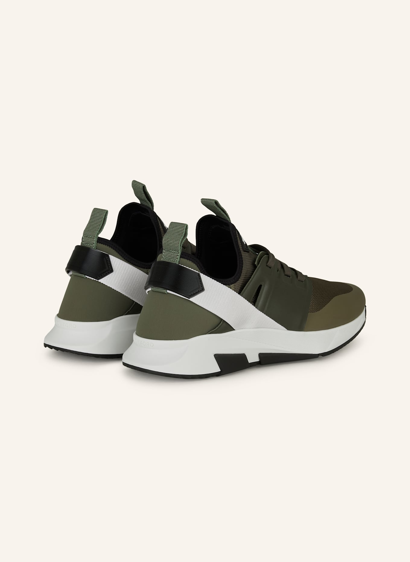 TOM FORD Sneaker: KHAKI/ WEISS/ SCHWARZ