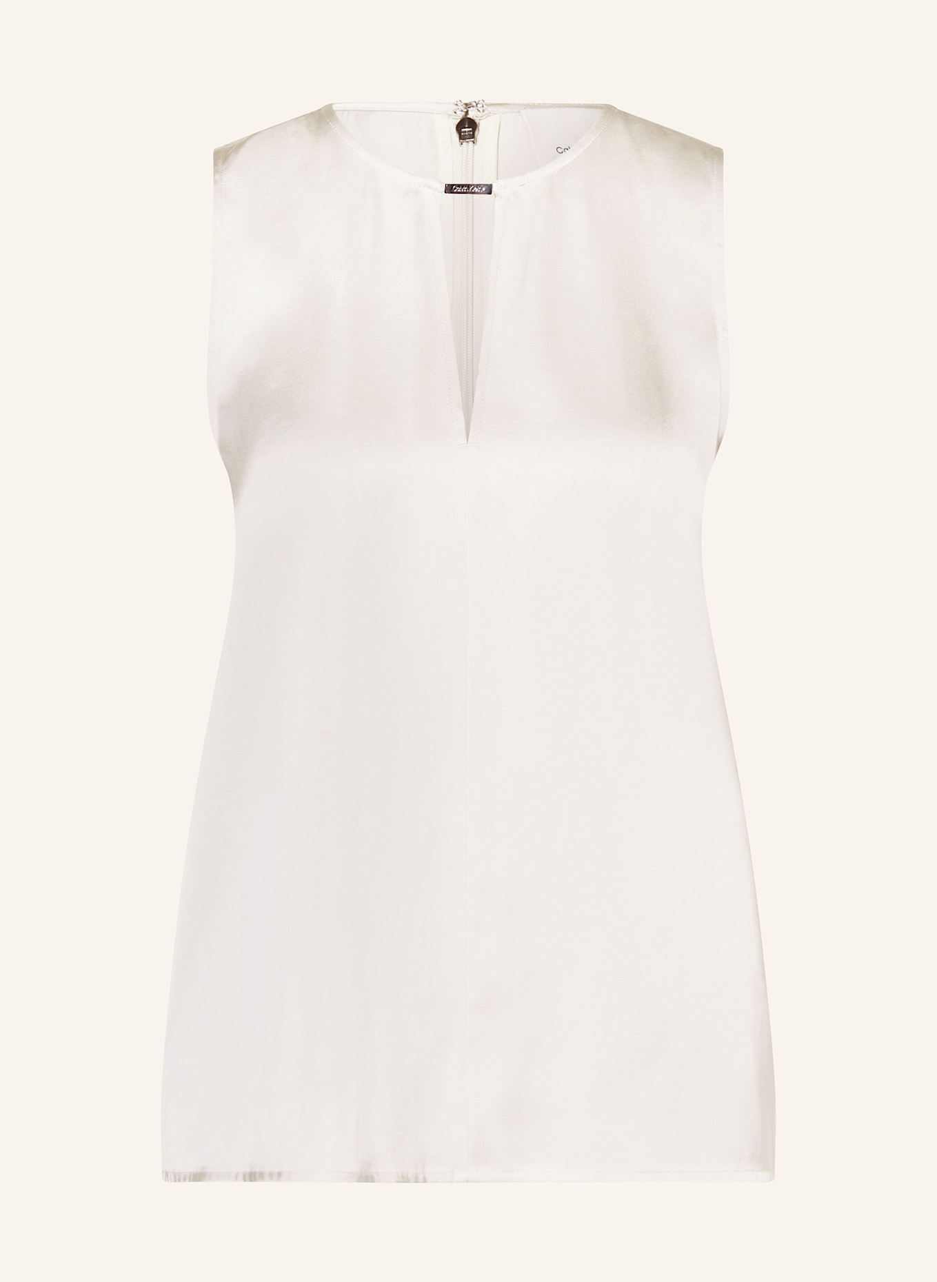 Calvin Klein Blouse top in satin with cut-out: CREAM