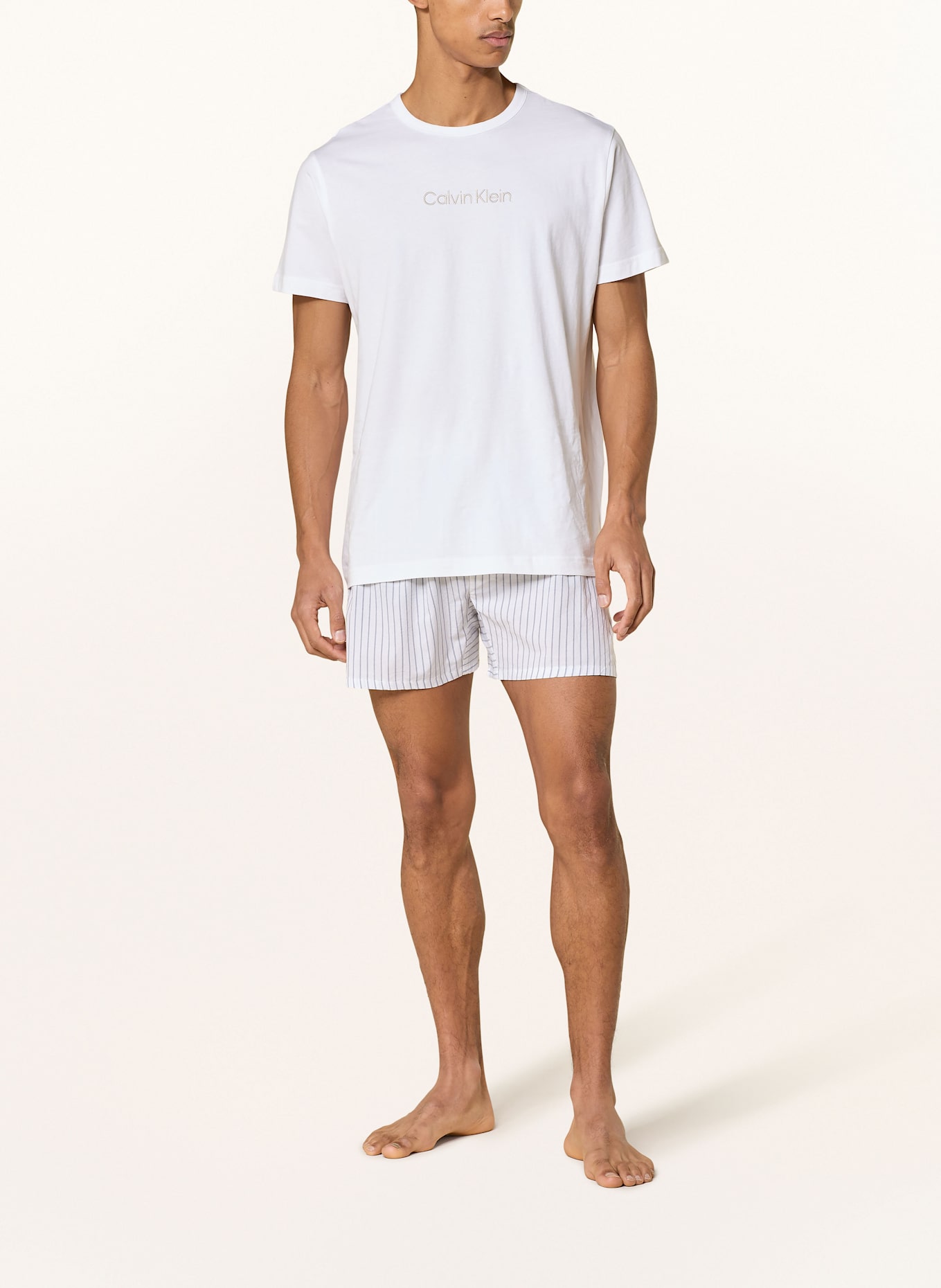 Calvin Klein Pajama shorts: WHITE / GRAY