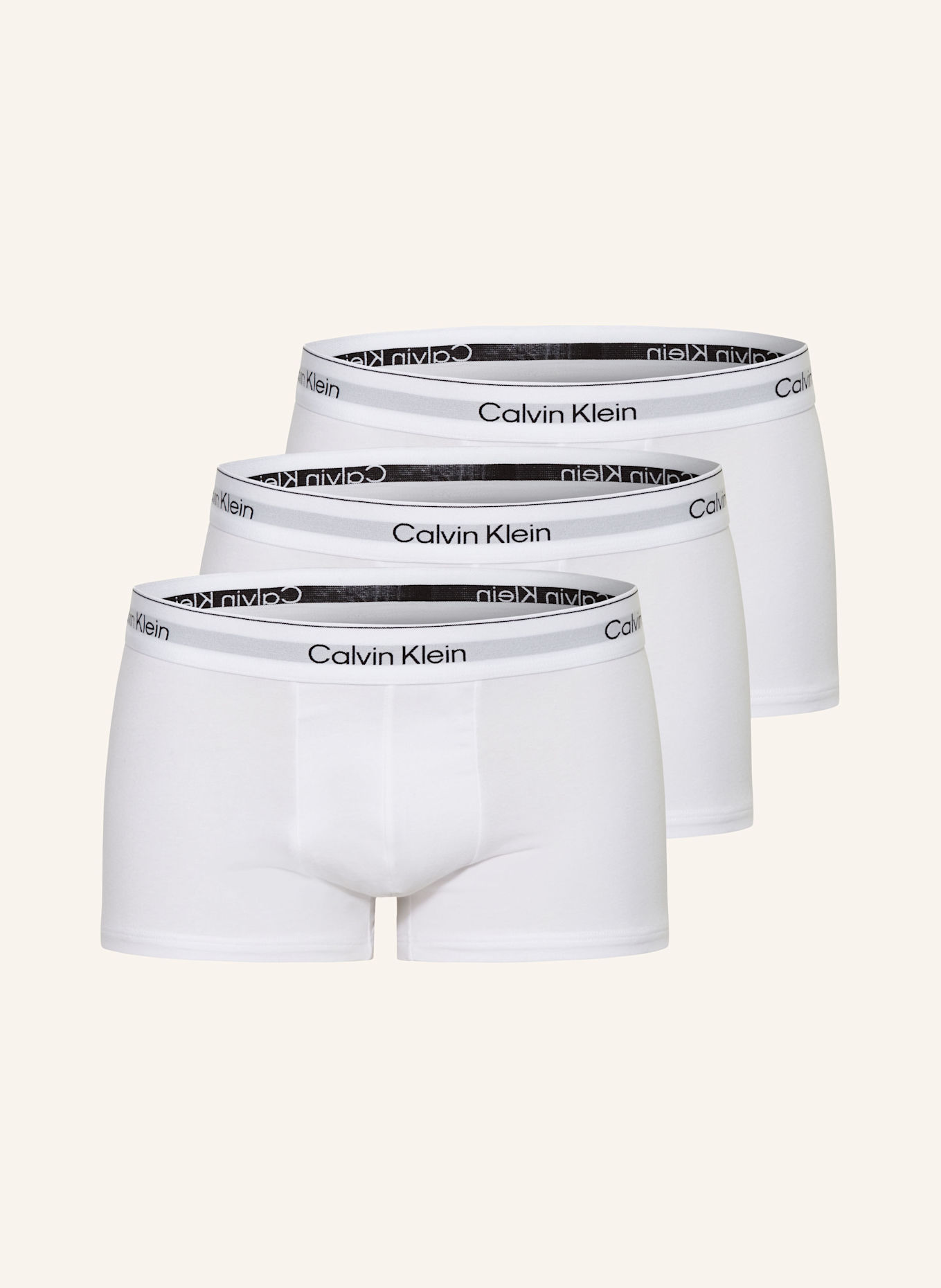 Calvin Klein 3er-Pack Boxershorts ICON COTTON STRETCH Low Rise, Farbe: WEISS (Bild 1)