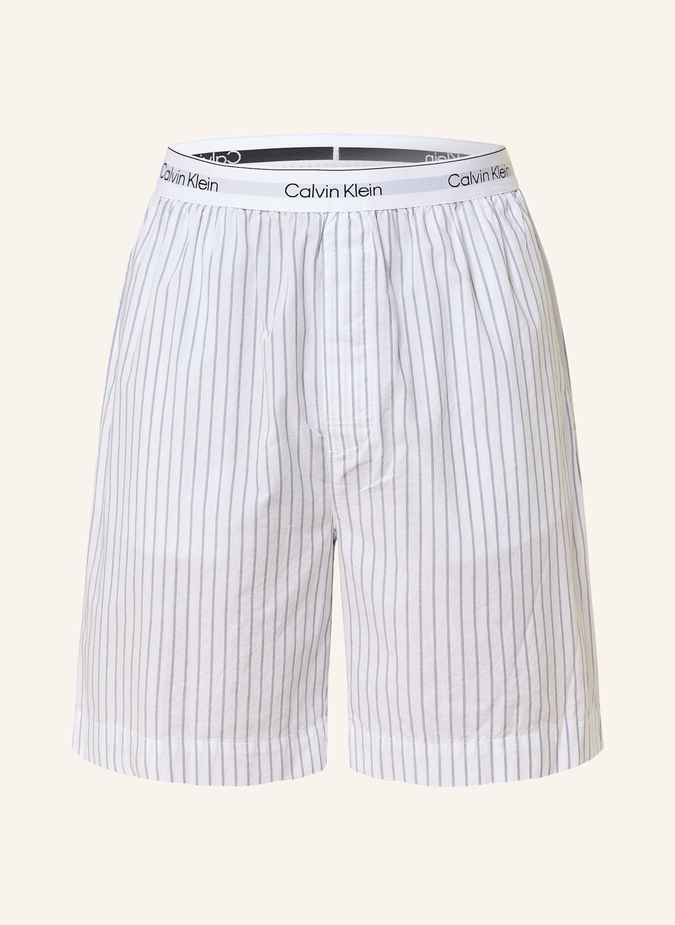 Calvin Klein Schlafshorts: WEISS / GRAU