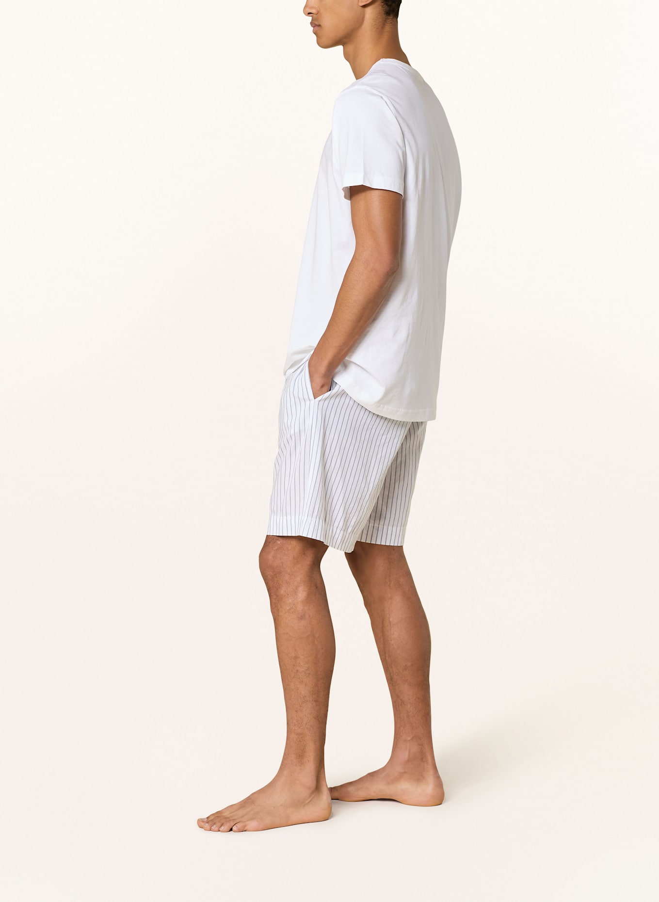 Calvin Klein Schlafshorts: WEISS / GRAU