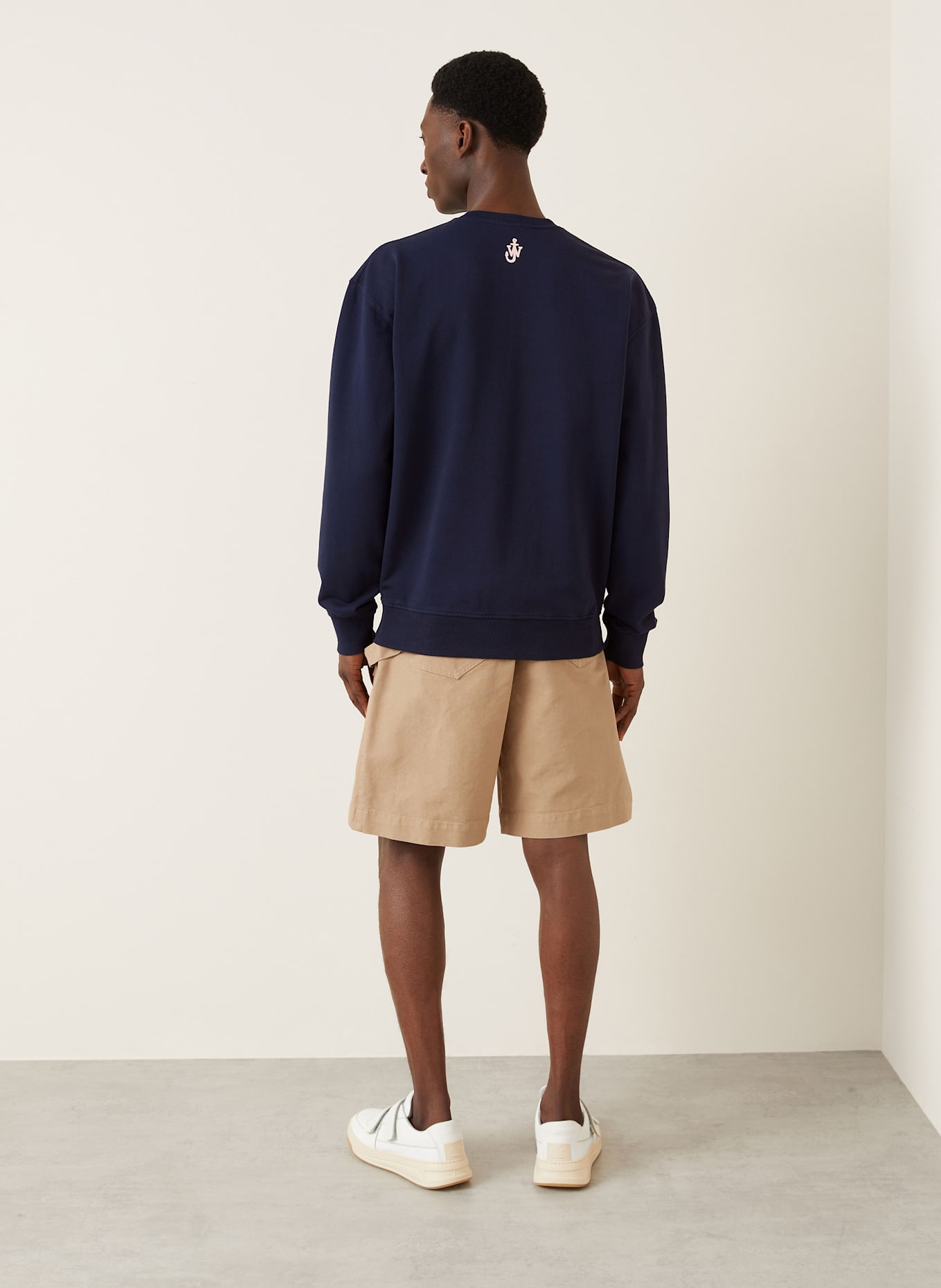 JW ANDERSON Sweatshirt: DARK BLUE / LIGHT PINK