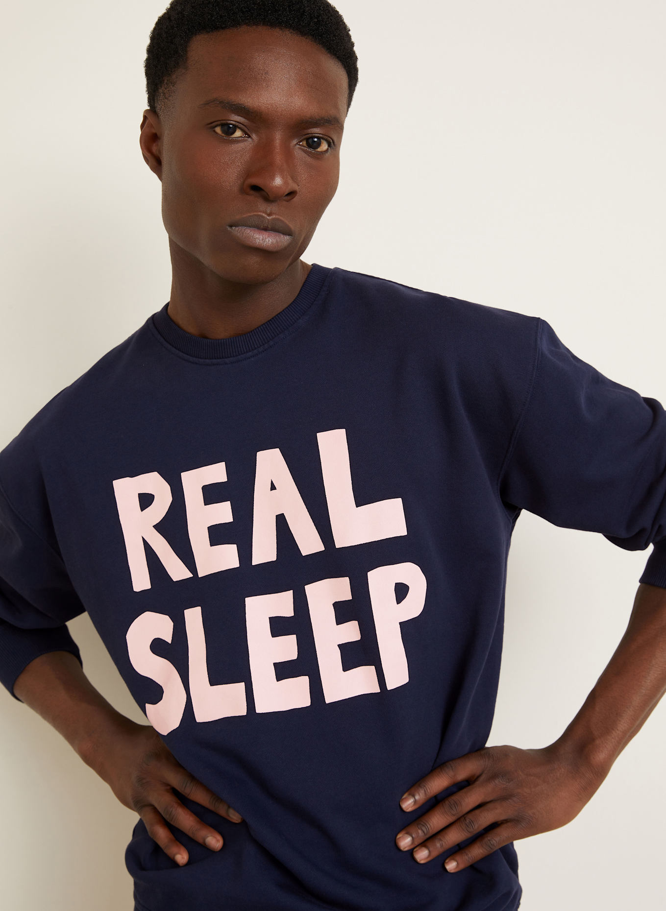 JW ANDERSON Sweatshirt: DARK BLUE / LIGHT PINK