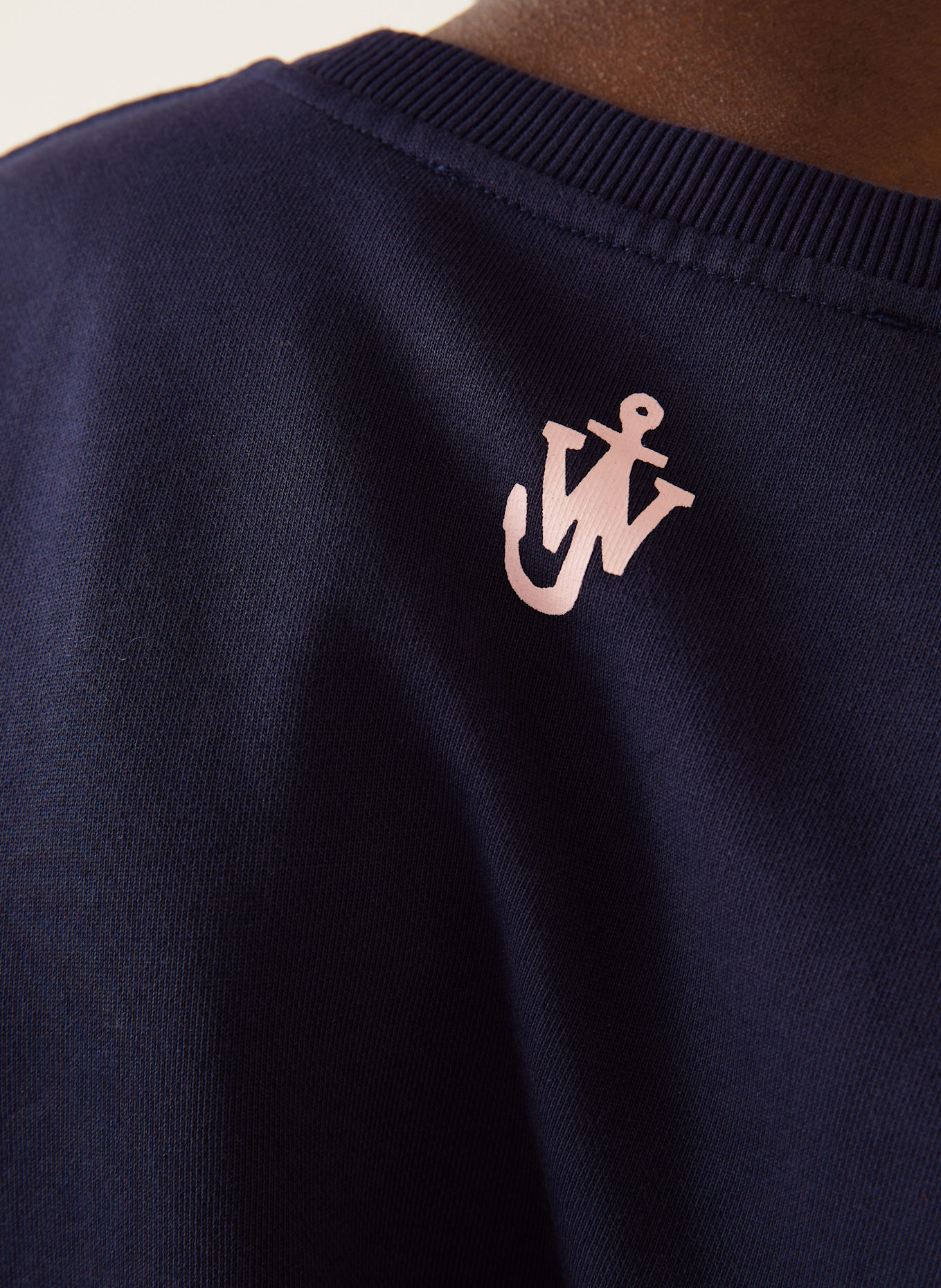 JW ANDERSON Sweatshirt: DARK BLUE / LIGHT PINK