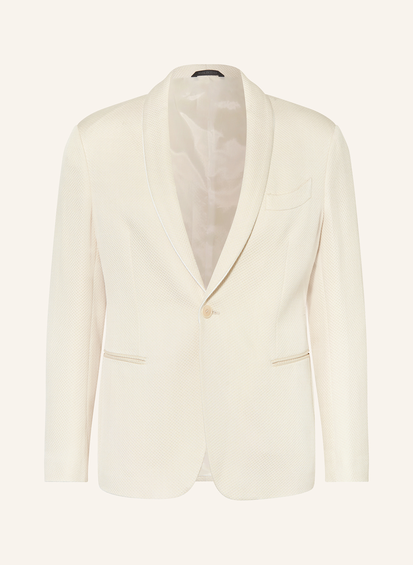 GIORGIO ARMANI Tailored jacket extra slim fit with silk: ECRU